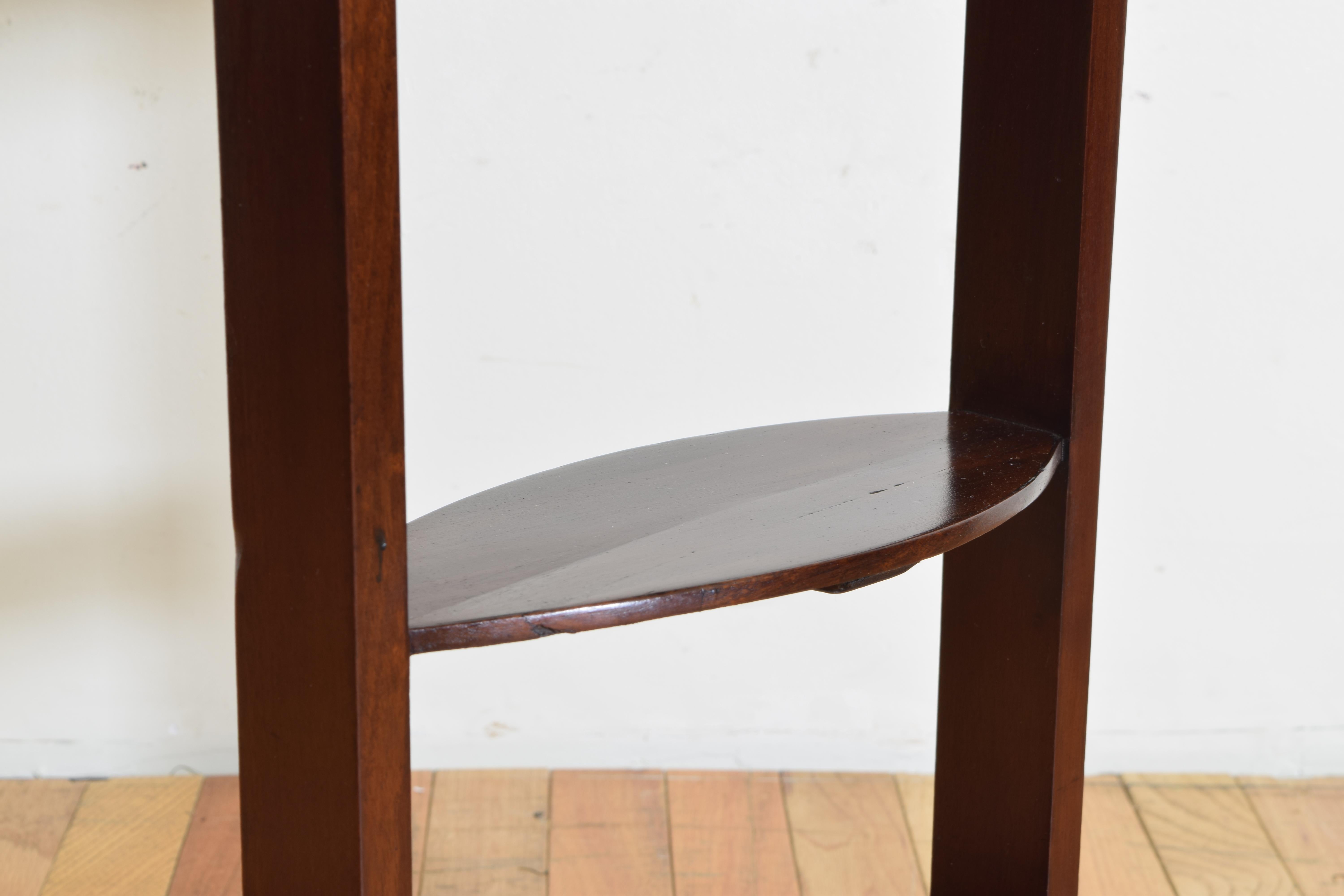 French Neoclassic Mahogany Tray Top 1-Drawer Side Table 4