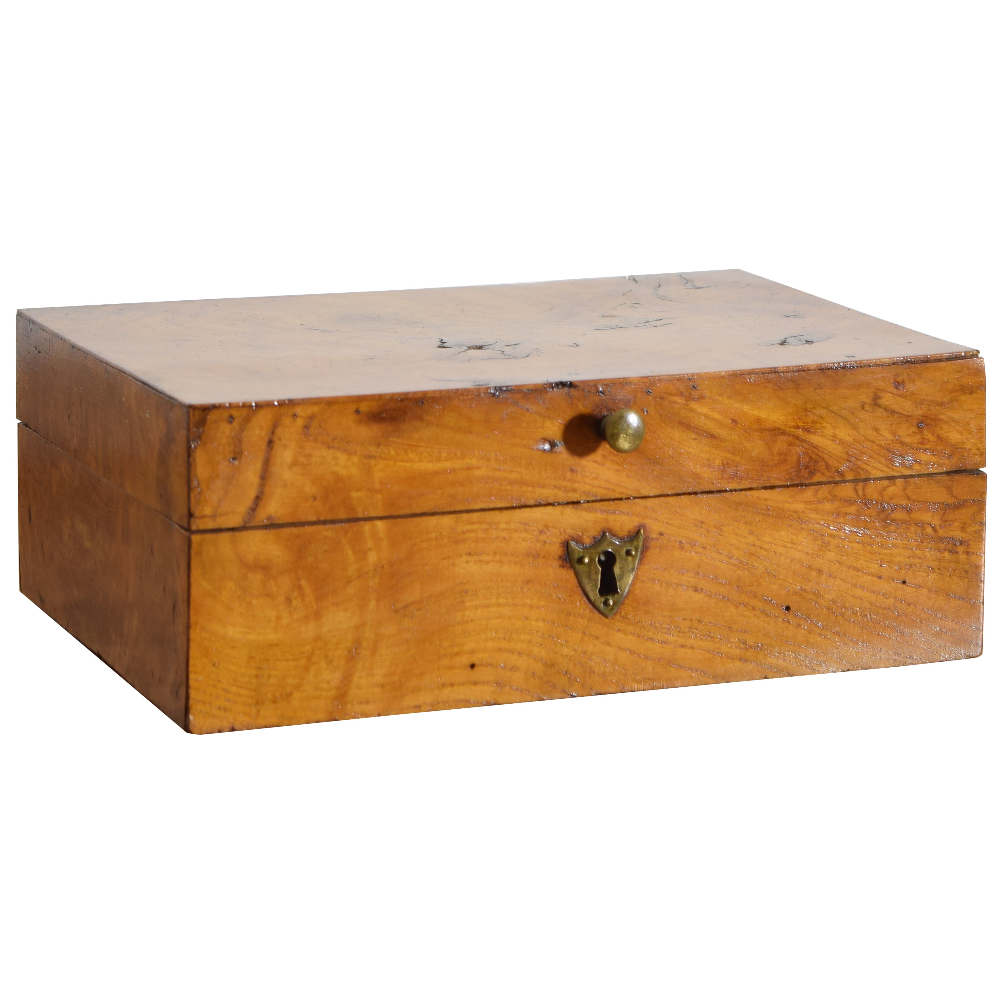 Boîte à charnières en bois d'érable, 2e quart du 19e siècle en vente