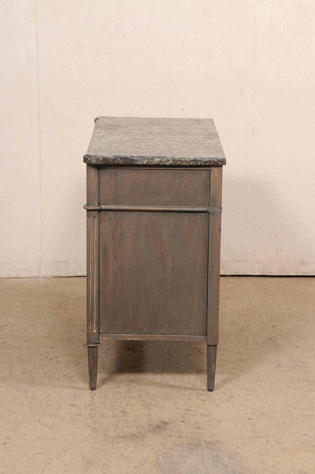 French Neoclassic Painted Commode w/Original Marble Top, 19th C 5