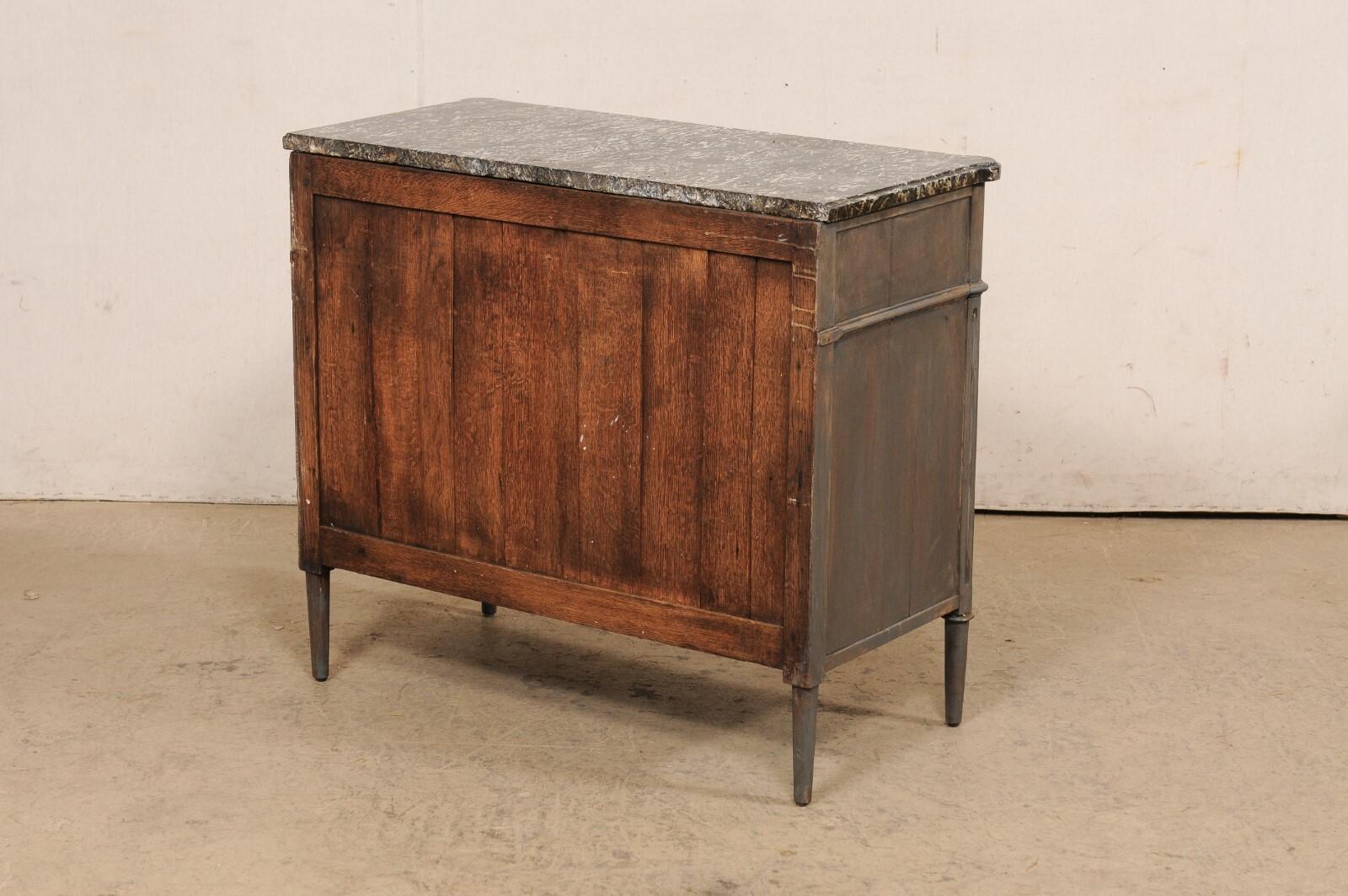 French Neoclassic Painted Commode w/Original Marble Top, 19th C For Sale 1
