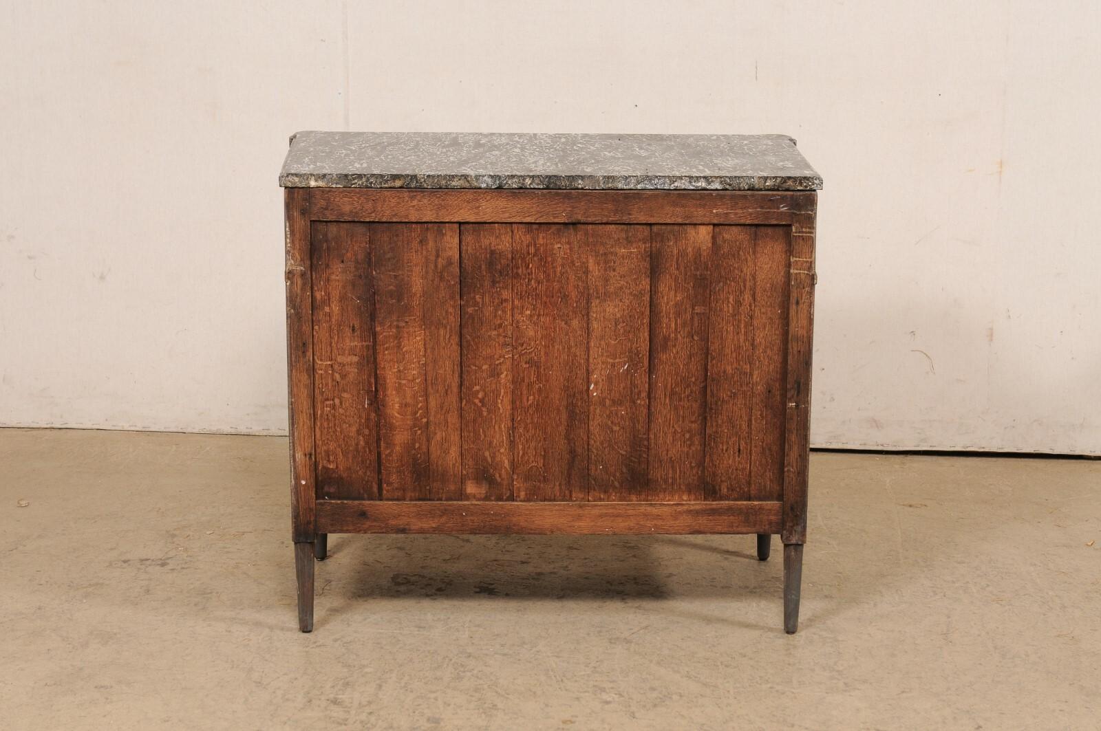 French Neoclassic Painted Commode w/Original Marble Top, 19th C 2