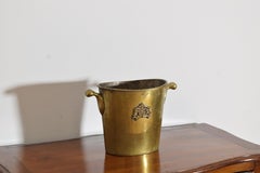 French Neoclassic Patinated Brass Handled Ice Bucket, mid 19th century