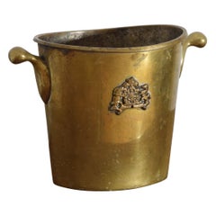 French Neoclassic Patinated Brass Handled Ice Bucket, mid 19th century