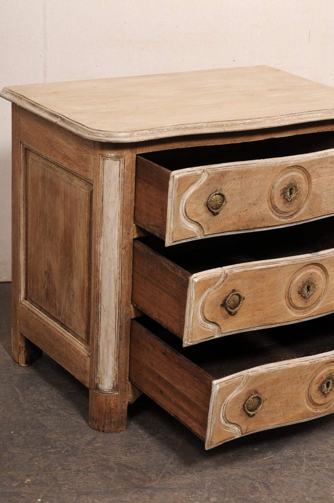 French Neoclassic Period Carved-Wood Chest w/Custom Bleached Finish In Good Condition In Atlanta, GA