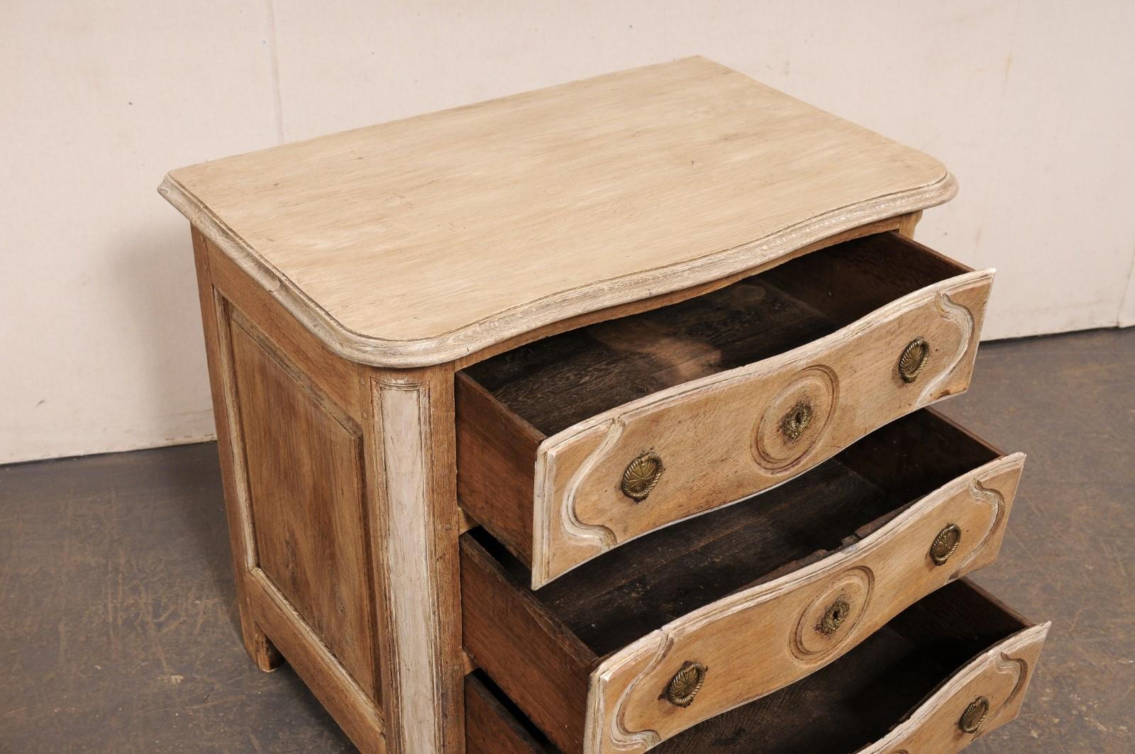 18th Century French Neoclassic Period Carved-Wood Chest w/Custom Bleached Finish