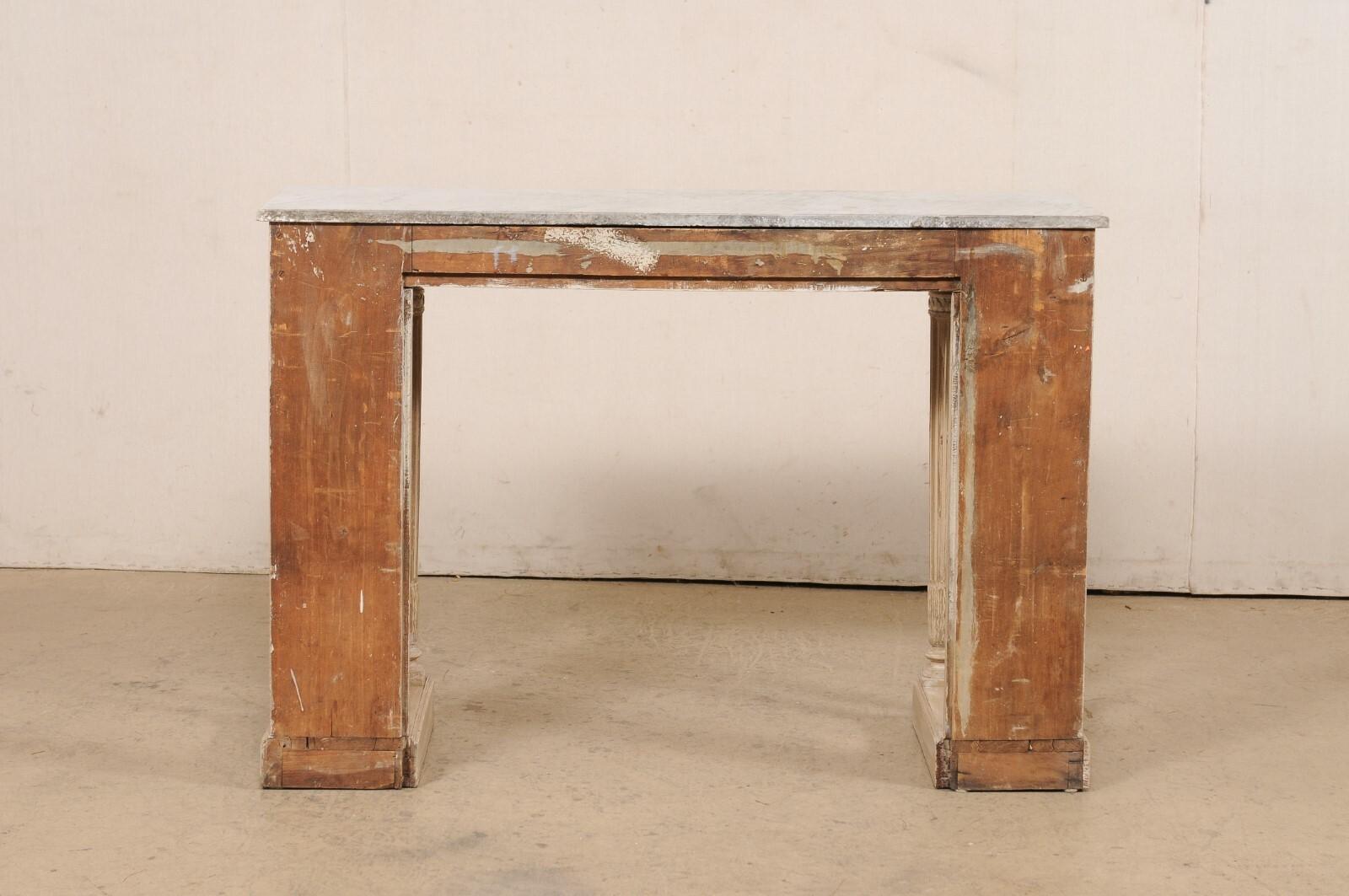 French Neoclassic Period Console w/Original White Marble Top & Great Legs! For Sale 5