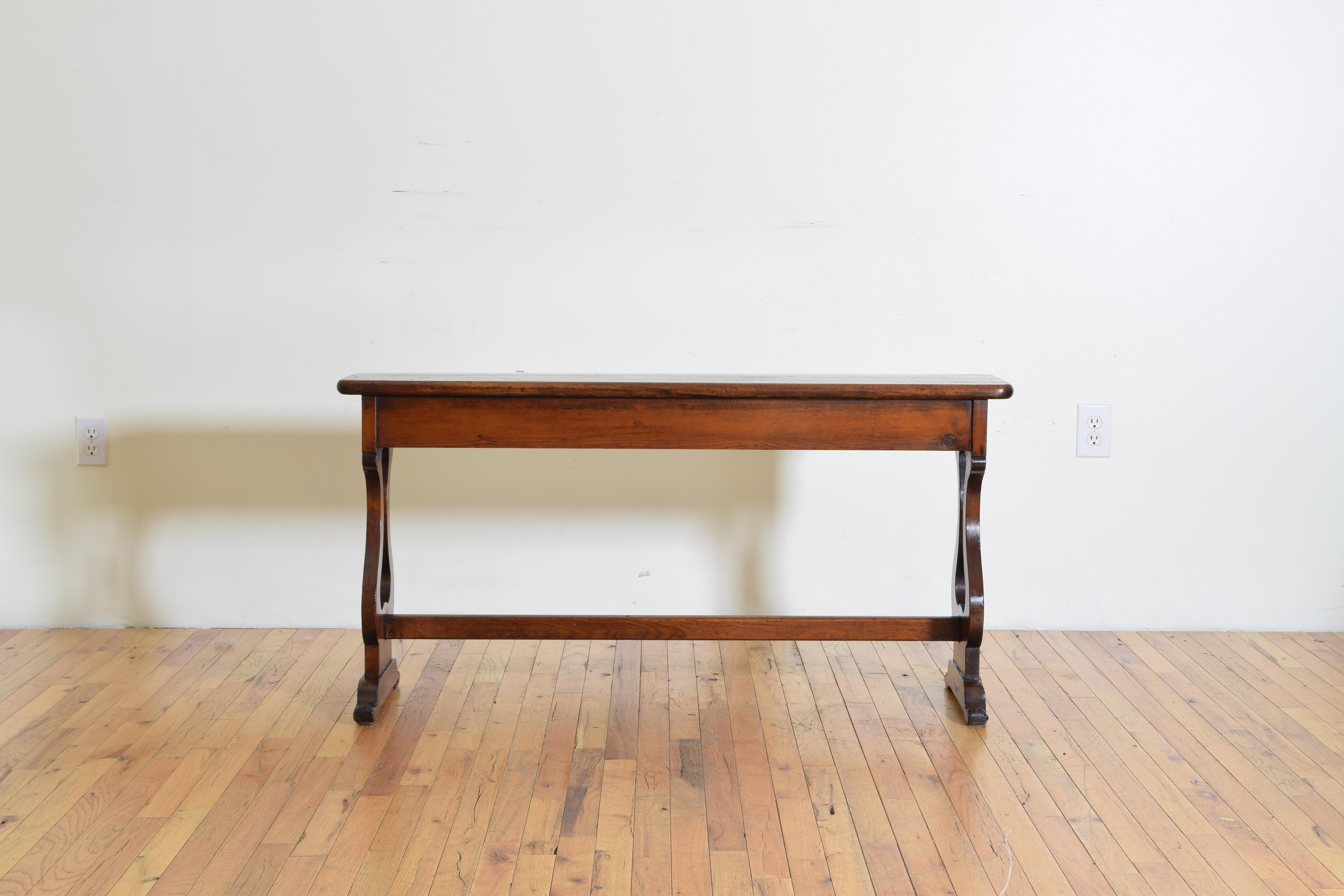 Neoclassical Revival French Neoclassic Shaped Oak Bench, Second Half of the 19th Century