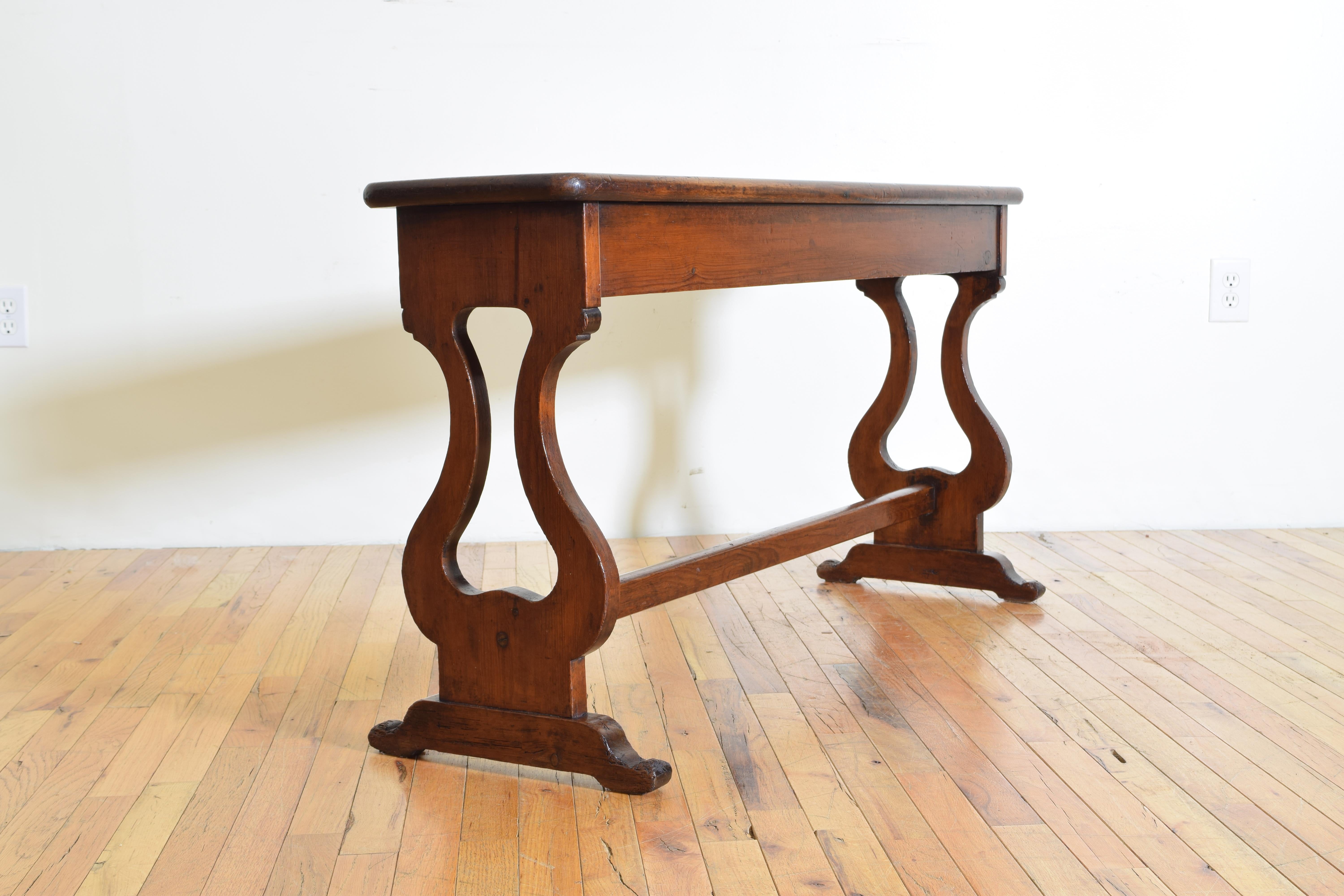 Mid-19th Century French Neoclassic Shaped Oak Bench, Second Half of the 19th Century