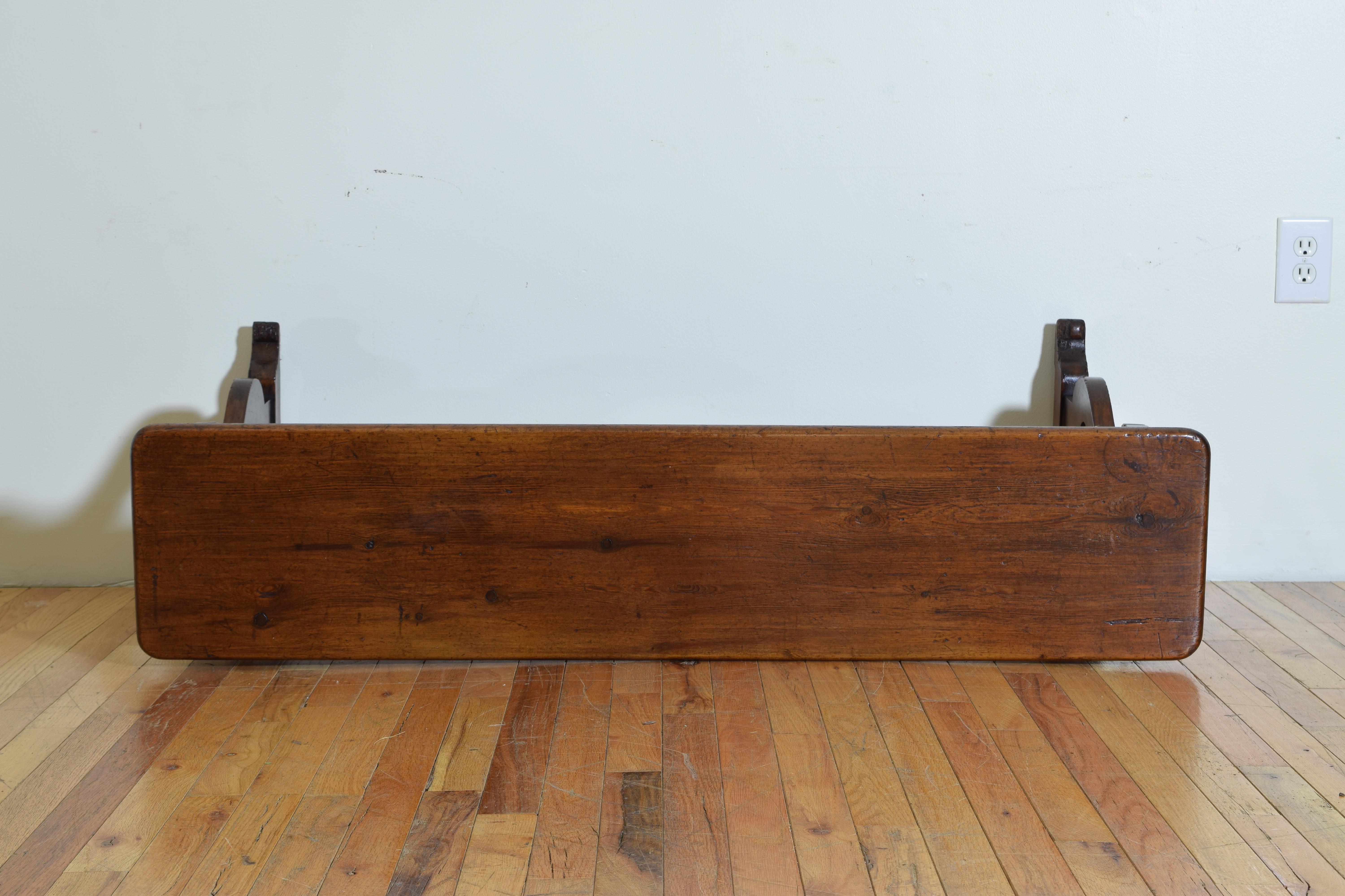 French Neoclassic Shaped Oak Bench, Second Half of the 19th Century 4