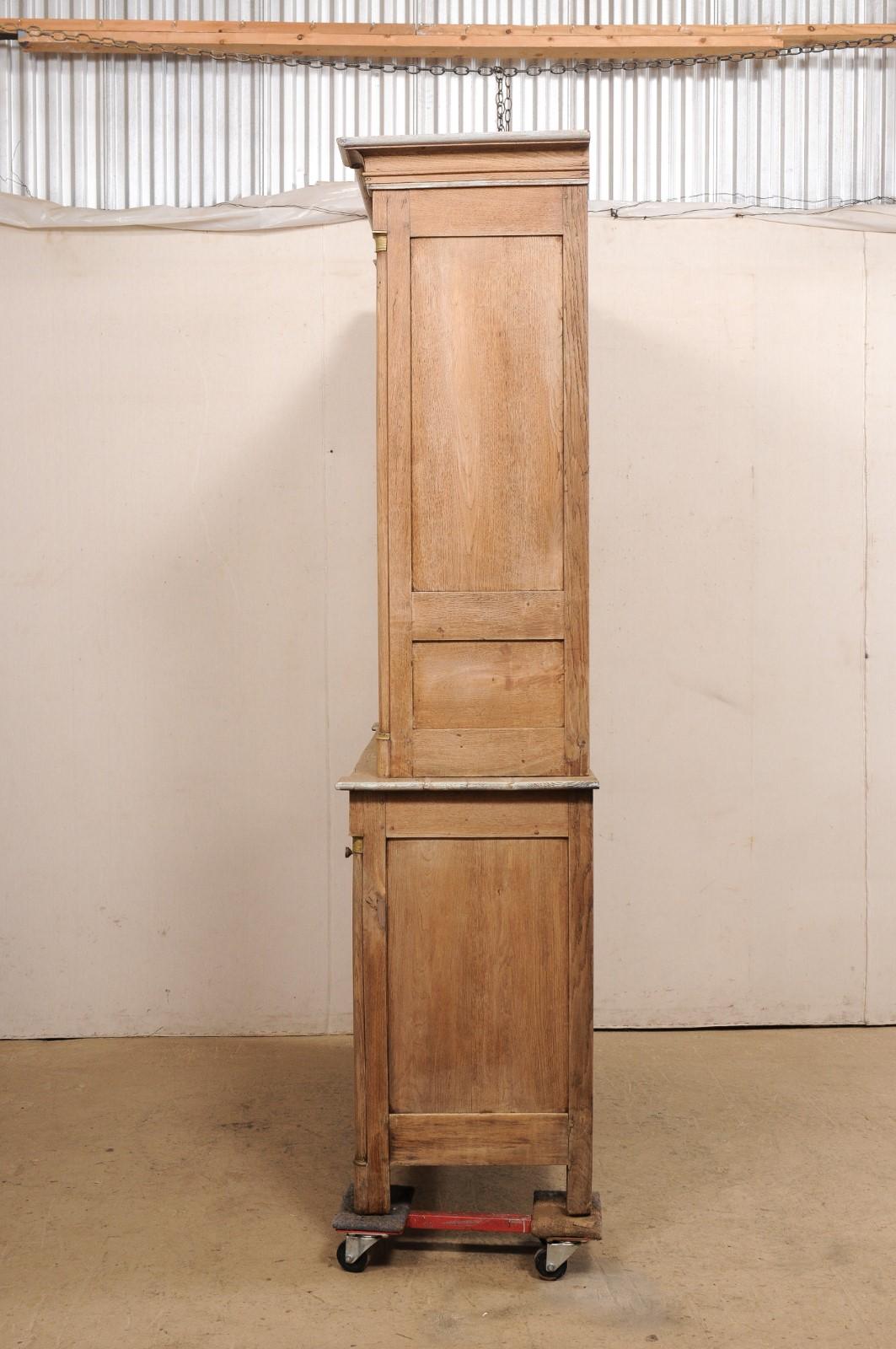 French Neoclassic Style Bleached-Oak Buffet à Deux-Corps, 7.5 Ft. Tall For Sale 6