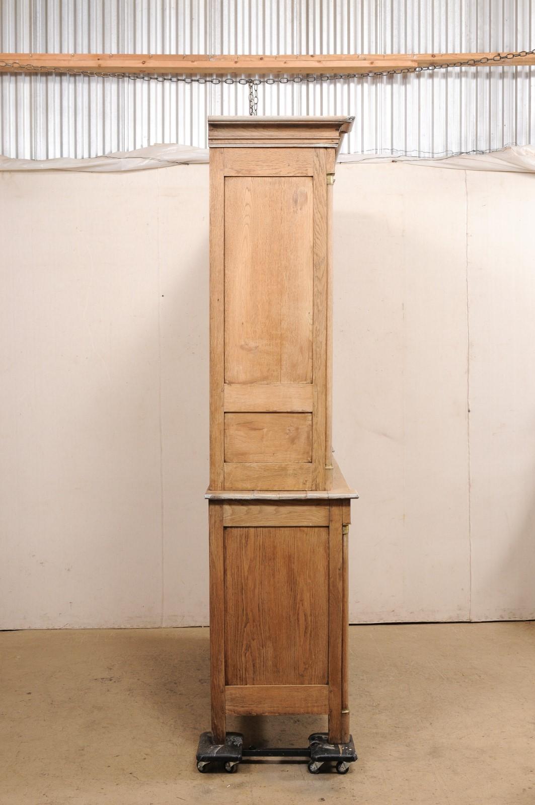 French Neoclassic Style Bleached-Oak Buffet à Deux-Corps, 7.5 Ft. Tall 2