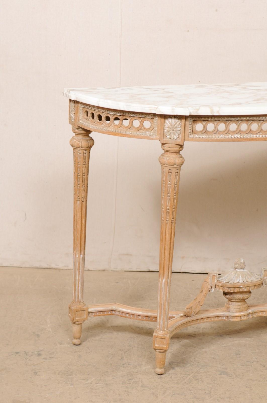 Neoclassical French Neoclassic Style Marble-Top Console Table W/Nice Urn Finial at Underside For Sale
