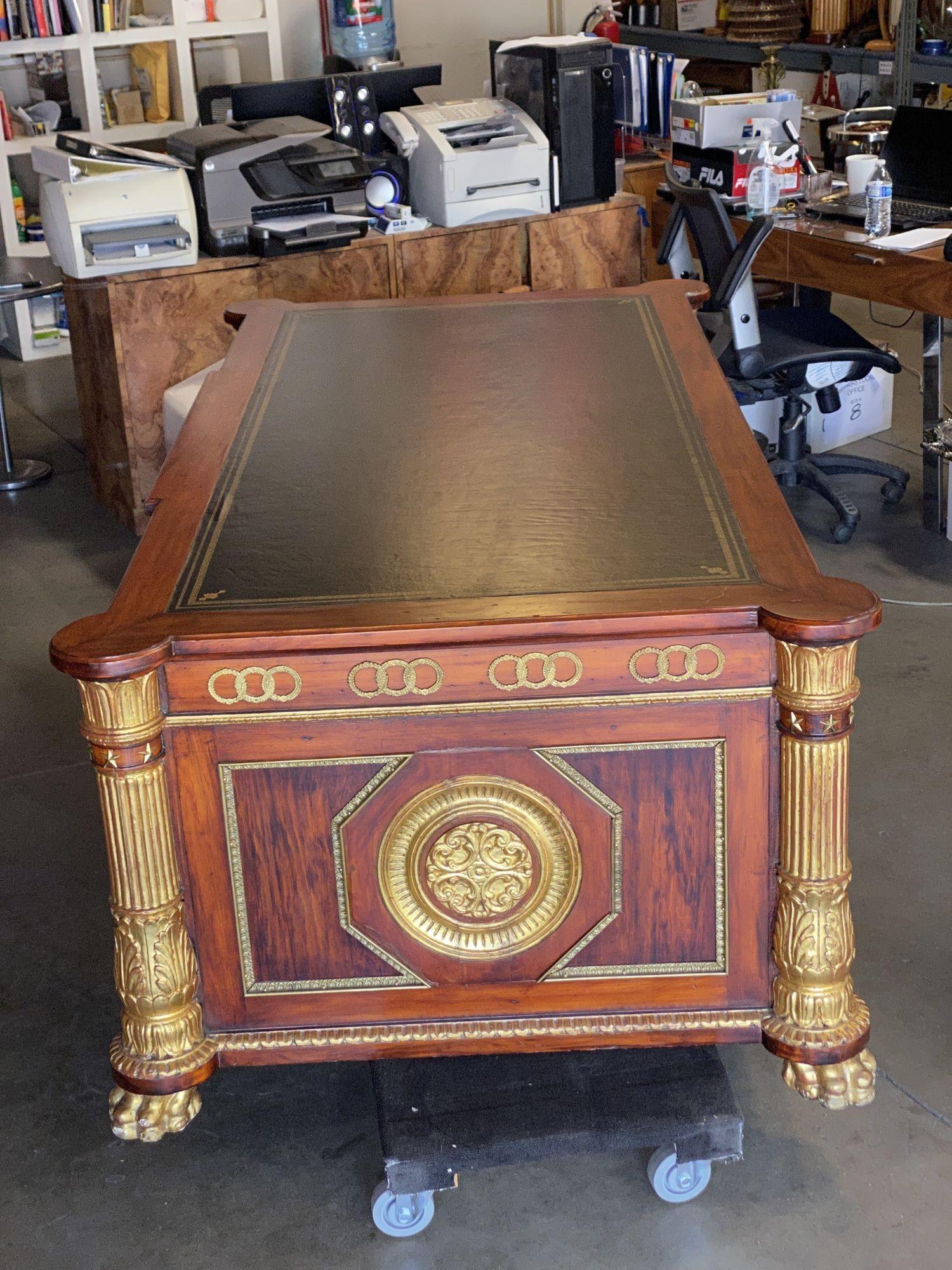 Monument French Neoclassic Style Ormolu Mounted Mahogany Desk 8