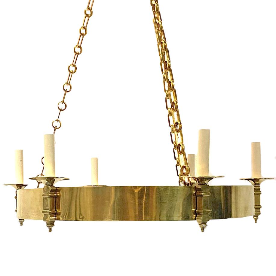 Mid-20th Century French Neoclassic Style Ring Chandelier For Sale