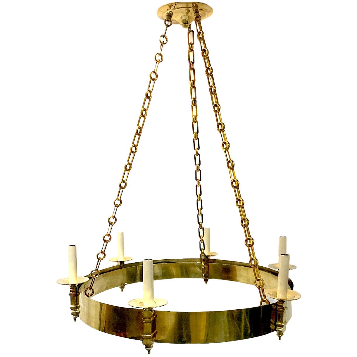 French Neoclassic Style Ring Chandelier For Sale 1