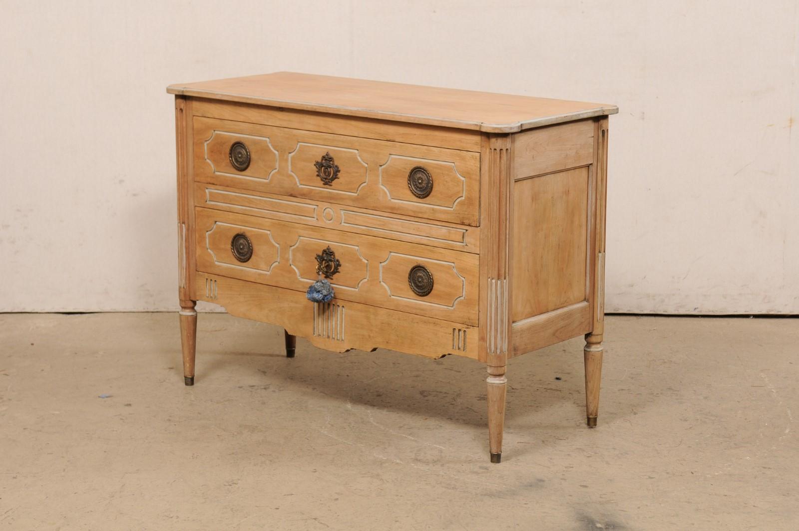 French, Neoclassic Style Vintage Chest w/Custom Bleached Finish & Painted Trim 4