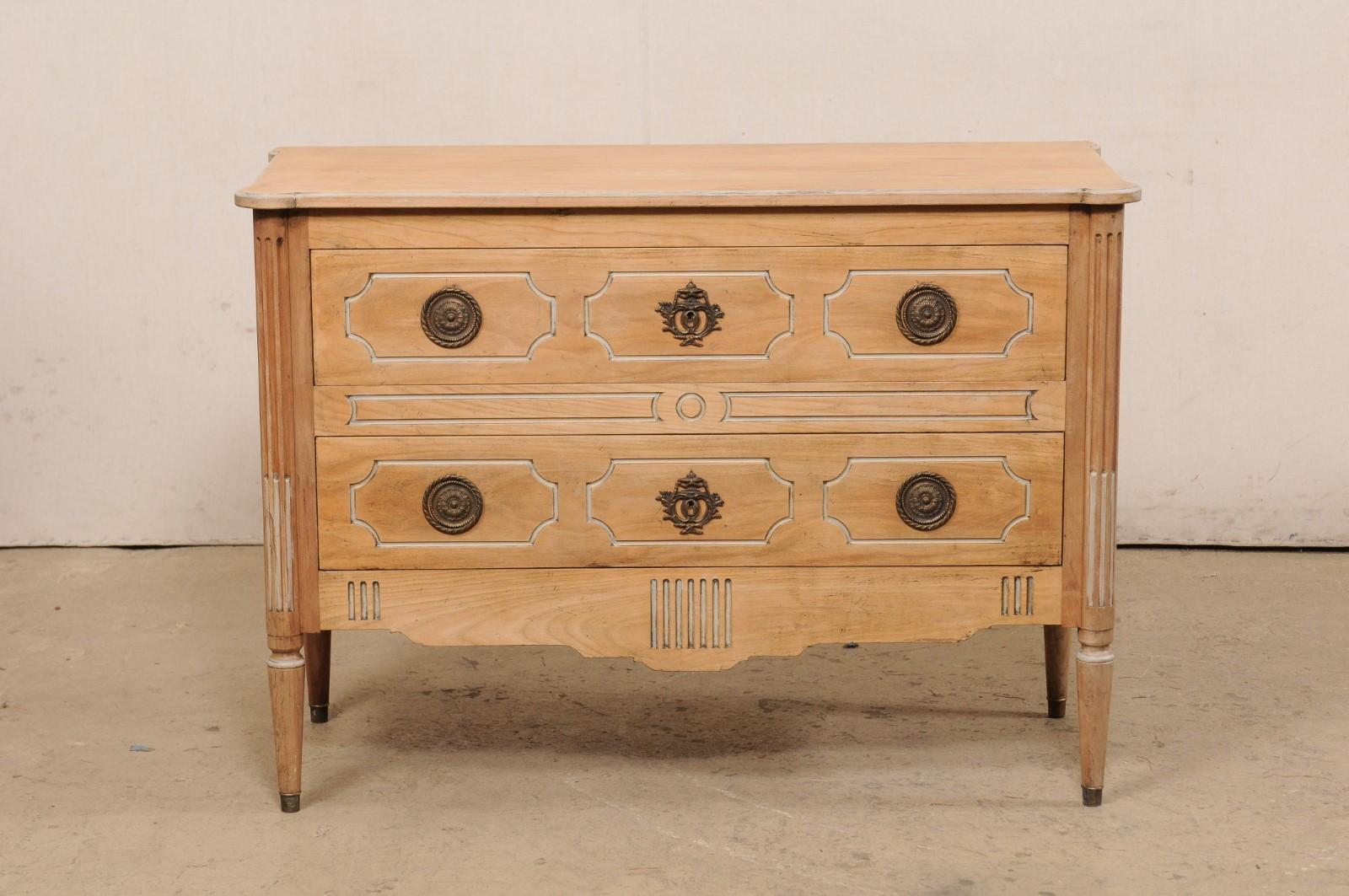 French, Neoclassic Style Vintage Chest w/Custom Bleached Finish & Painted Trim 6