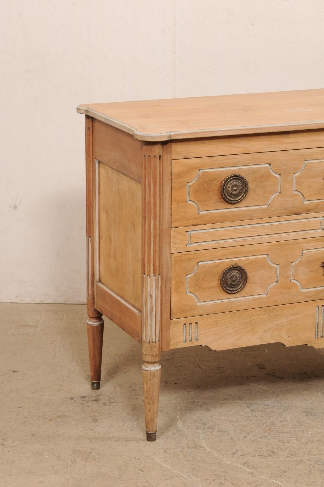 Neoclassical French, Neoclassic Style Vintage Chest w/Custom Bleached Finish & Painted Trim
