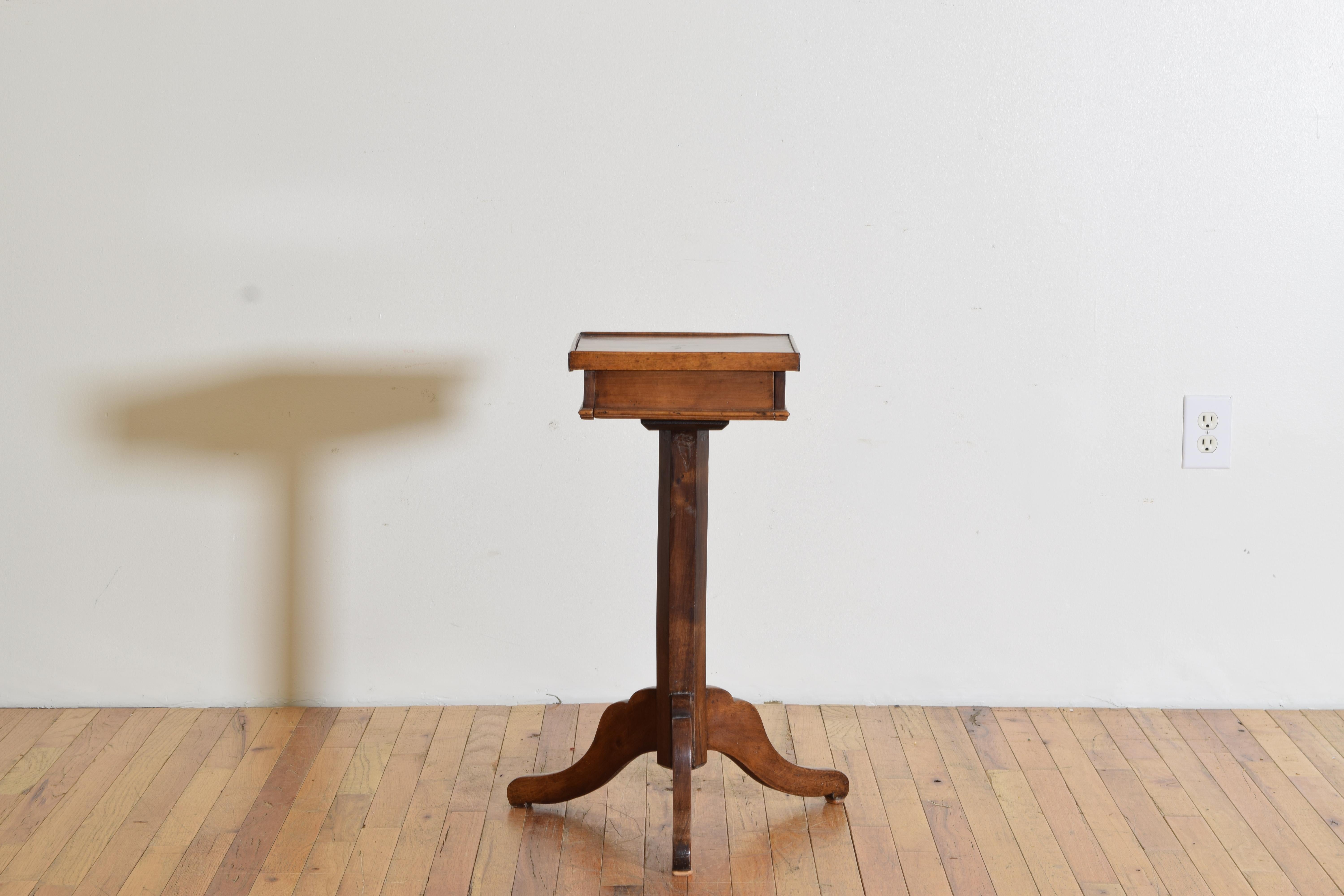 Neoclassical French Neoclassic Walnut 1-Drawer Pedestal Table, 2nd quarter 19th century