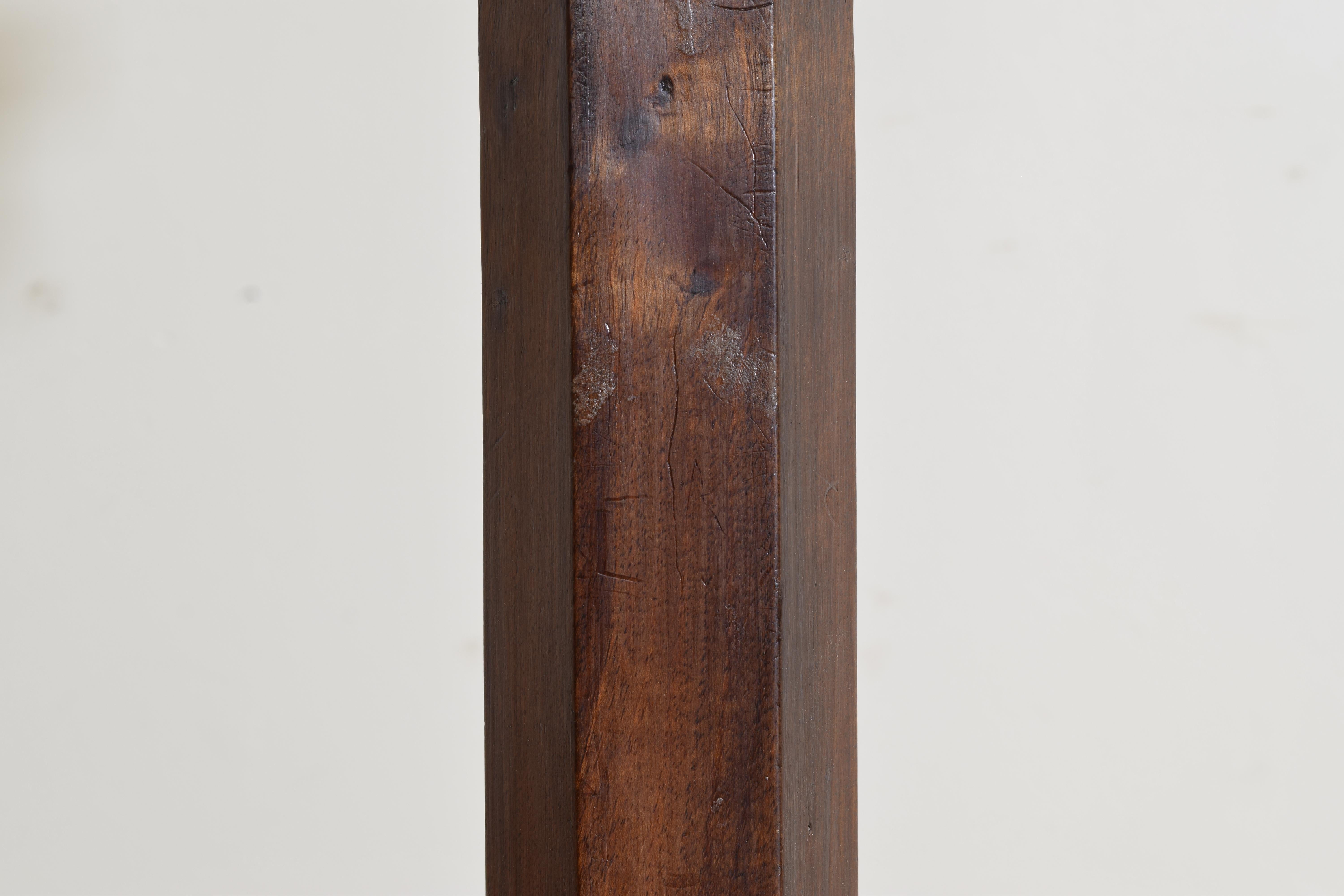 French Neoclassic Walnut 1-Drawer Pedestal Table, 2nd quarter 19th century 2