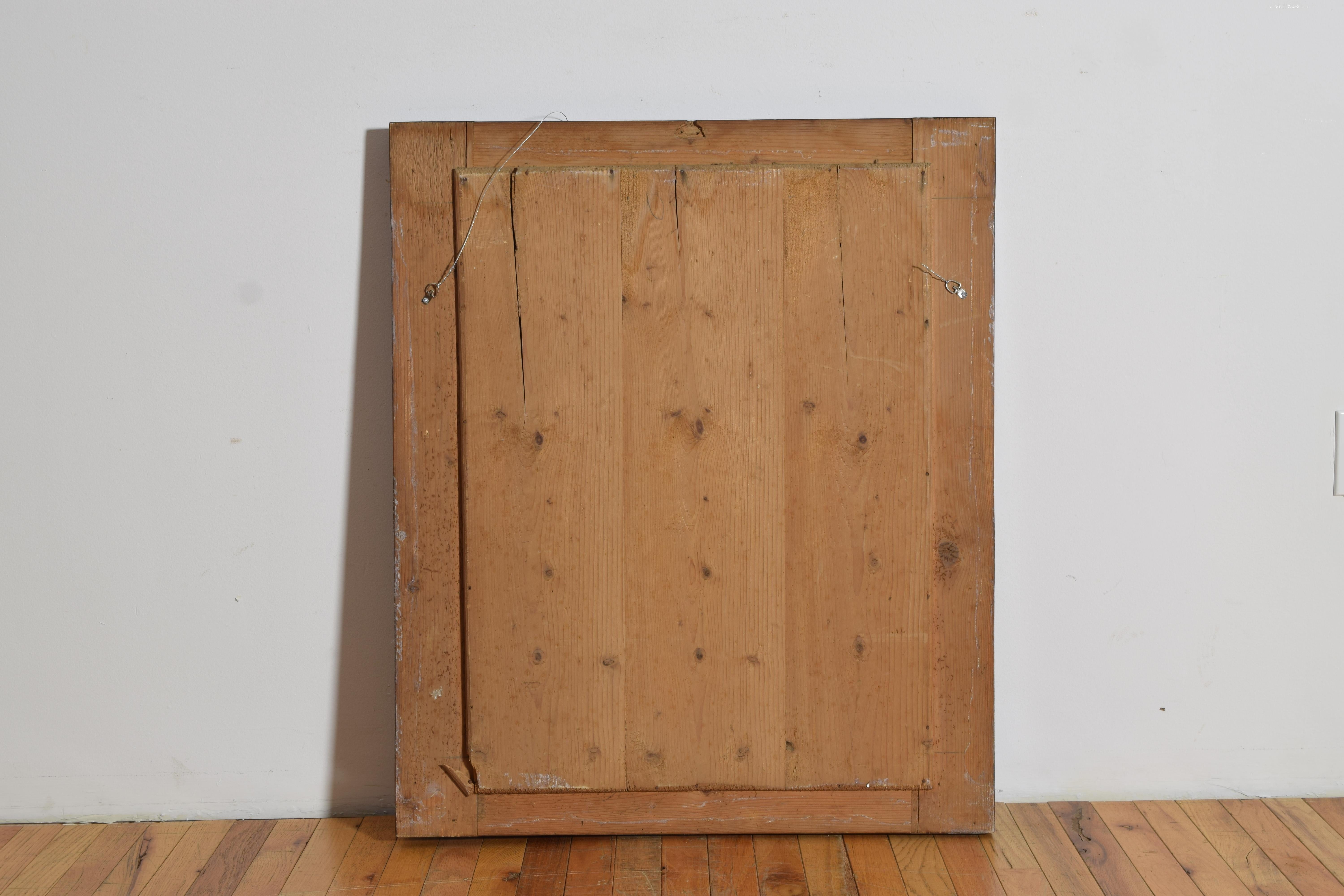 French Neoclassic Walnut and Line Inlaid Mirror, ca. 1835 For Sale 2