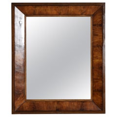 French Neoclassic Walnut and Line Inlaid Mirror, ca. 1835