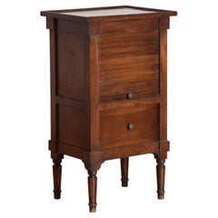 French Neoclassic Walnut Commode, Tambour Door, 2nd Quarter 19th Century