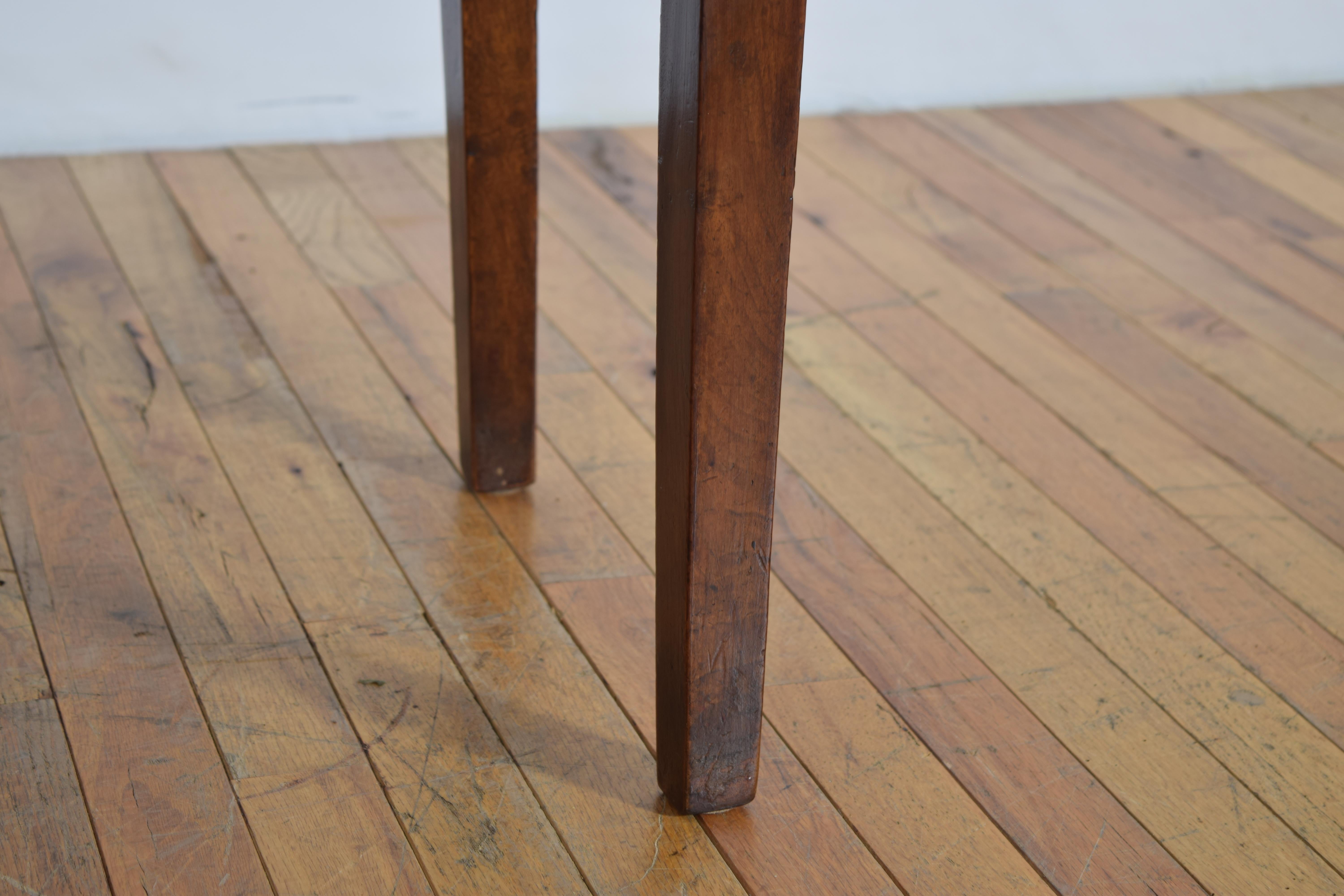 French Neoclassic, Walnut & Oak, Provinicial 1-Drawer Side Table, 2ndq 19th cen. For Sale 5