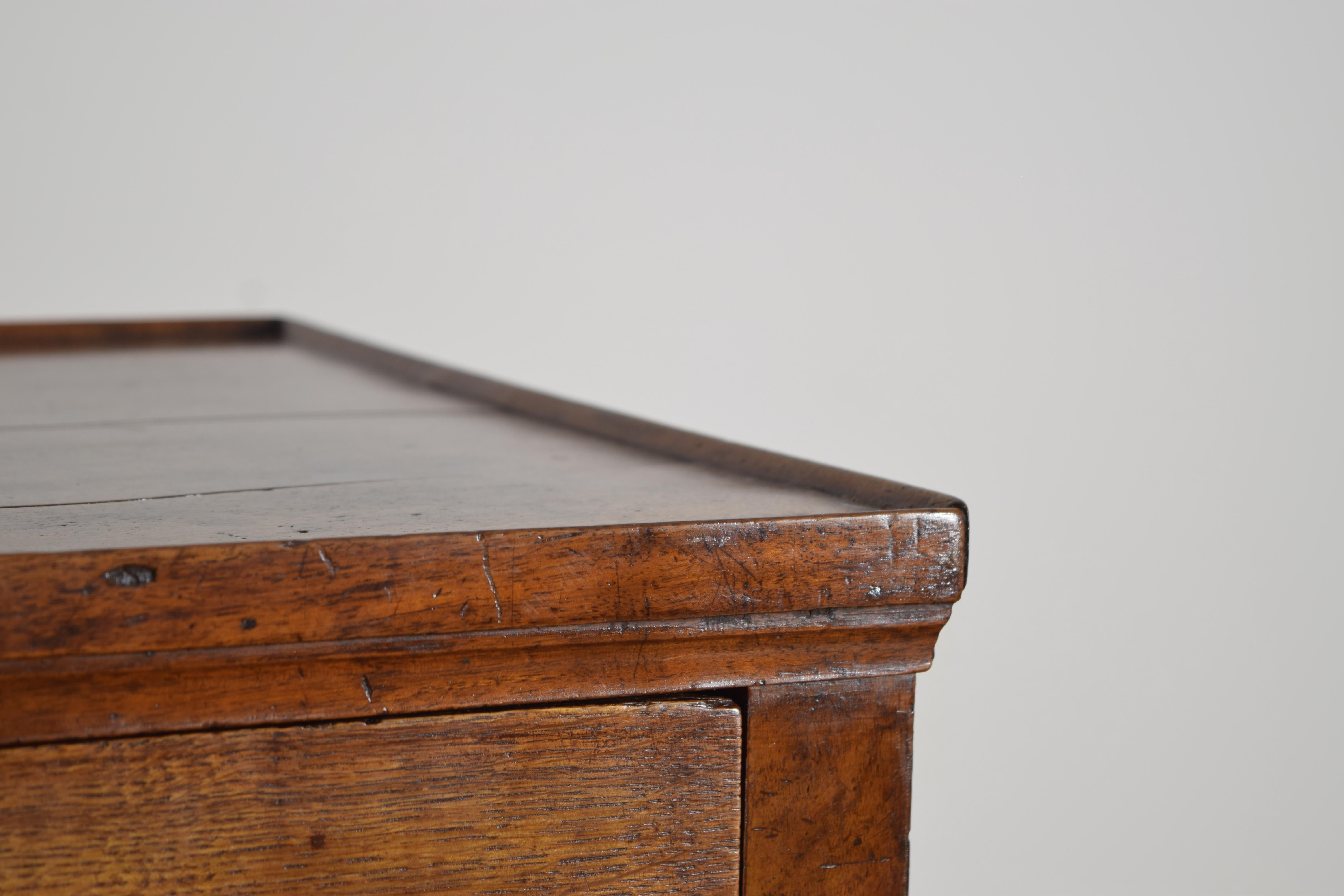 French Neoclassic, Walnut & Oak, Provinicial 1-Drawer Side Table, 2ndq 19th cen. For Sale 2