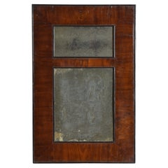 French Neoclassic Walnut Veneer and Ebonized Mirror, 1st quarter 19th century