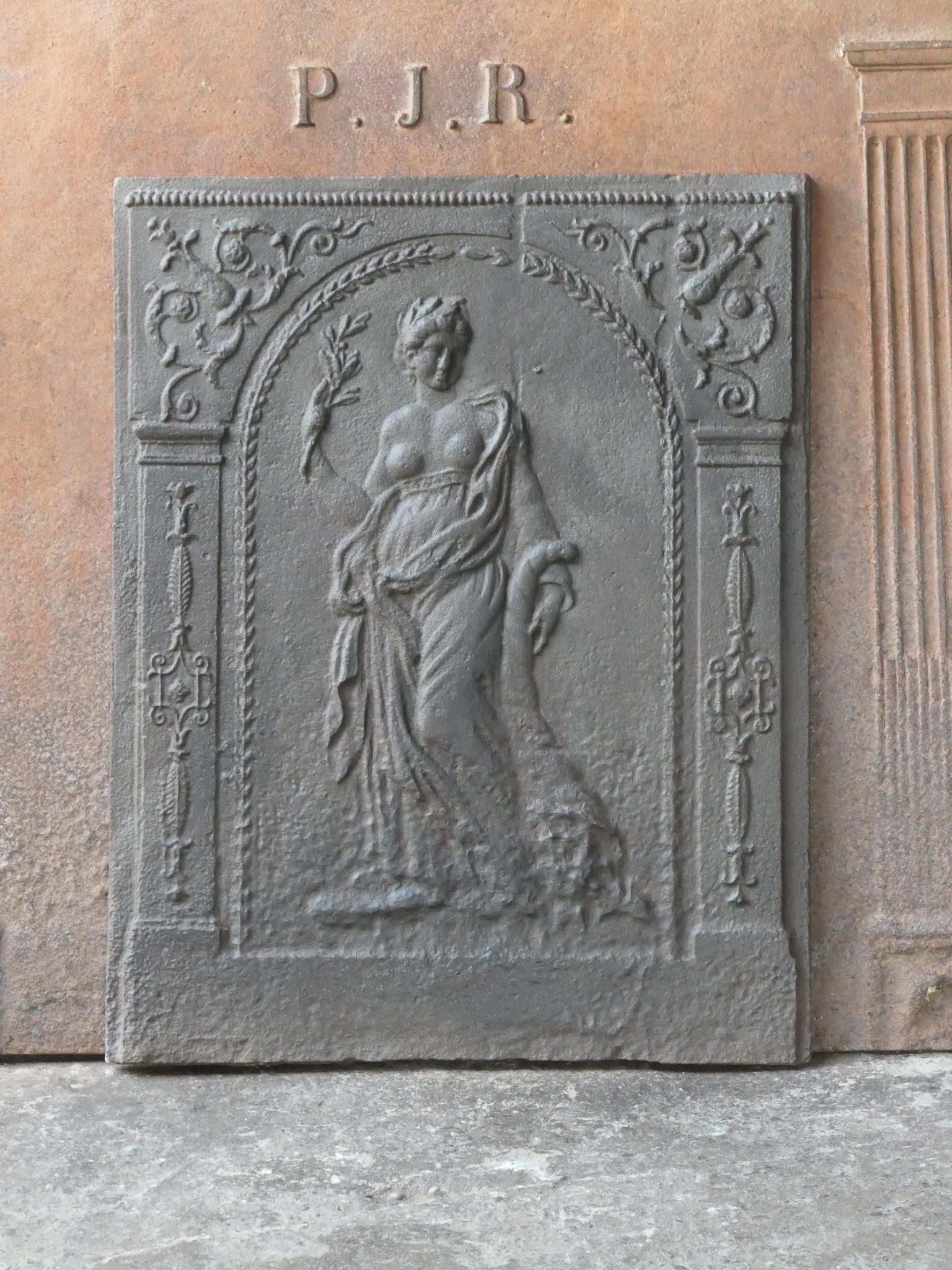 Cast French Neoclassical 'Allegory of Peace' Fireback / Backsplash For Sale