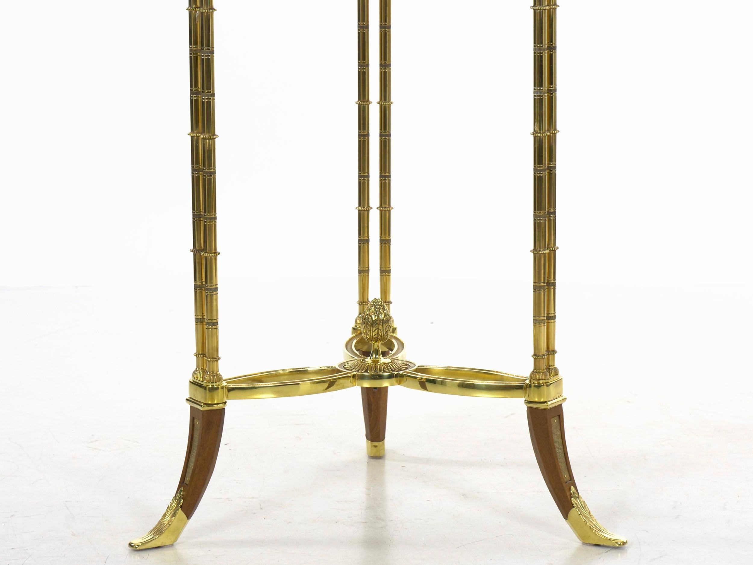French Neoclassical Antique Round Accent Side Table in Maison Jansen Style 7