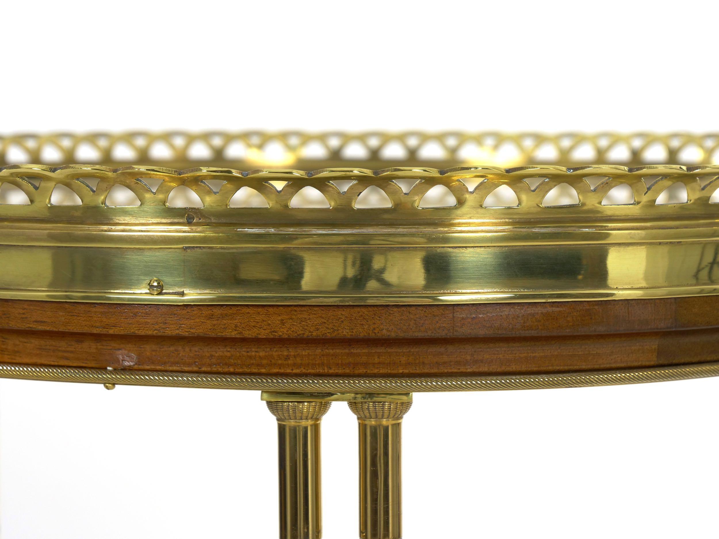 French Neoclassical Antique Round Accent Side Table in Maison Jansen Style 3