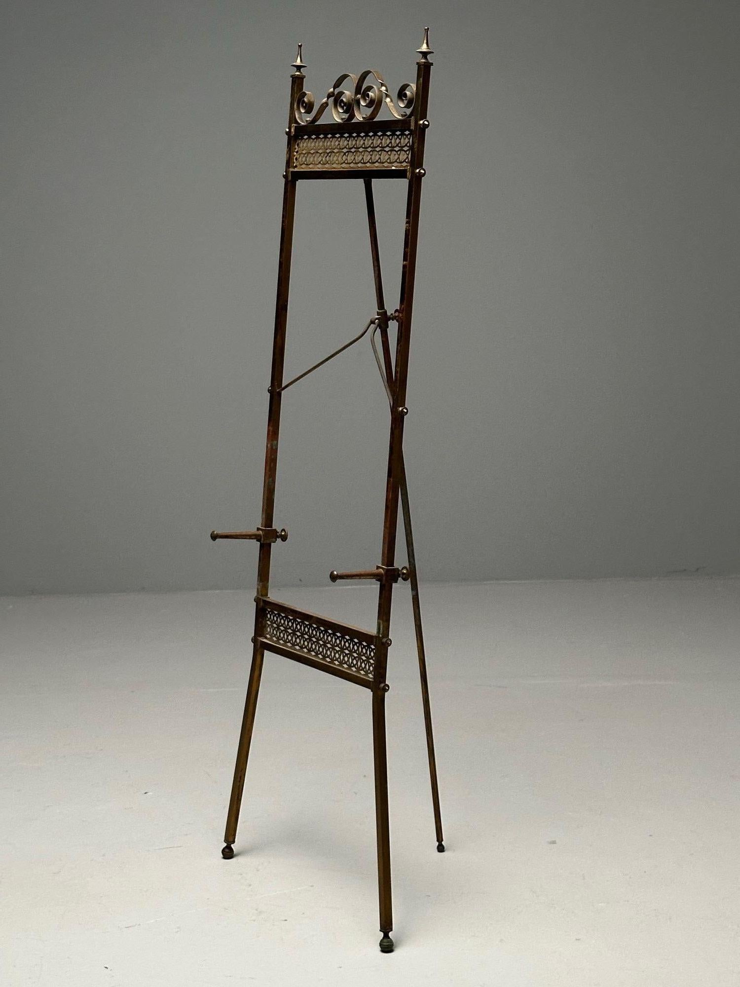 Mid-20th Century French Neoclassical, Antique Standing Easel, Bronze, France, 1940s For Sale