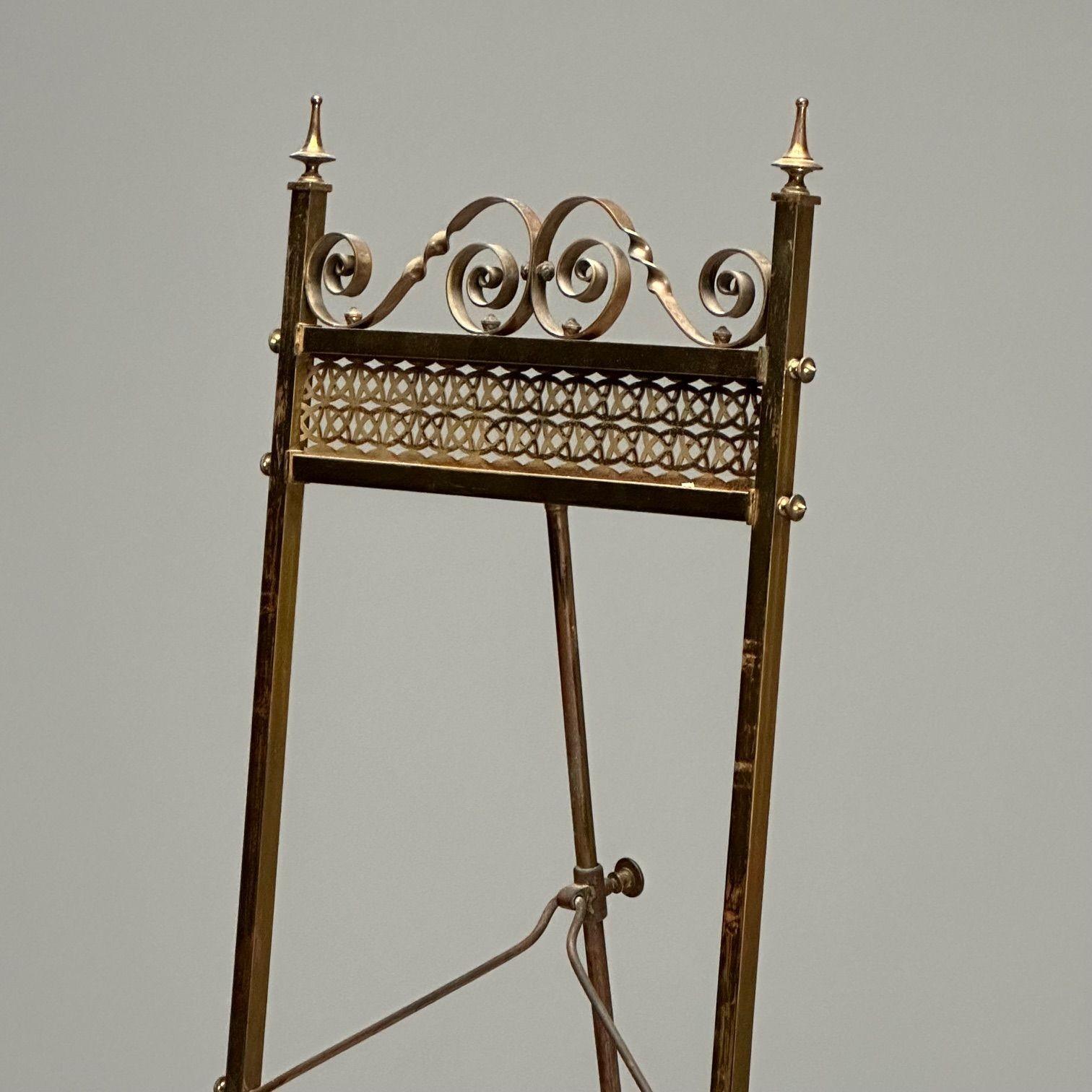 French Neoclassical, Antique Standing Easel, Bronze, France, 1940s For Sale 1