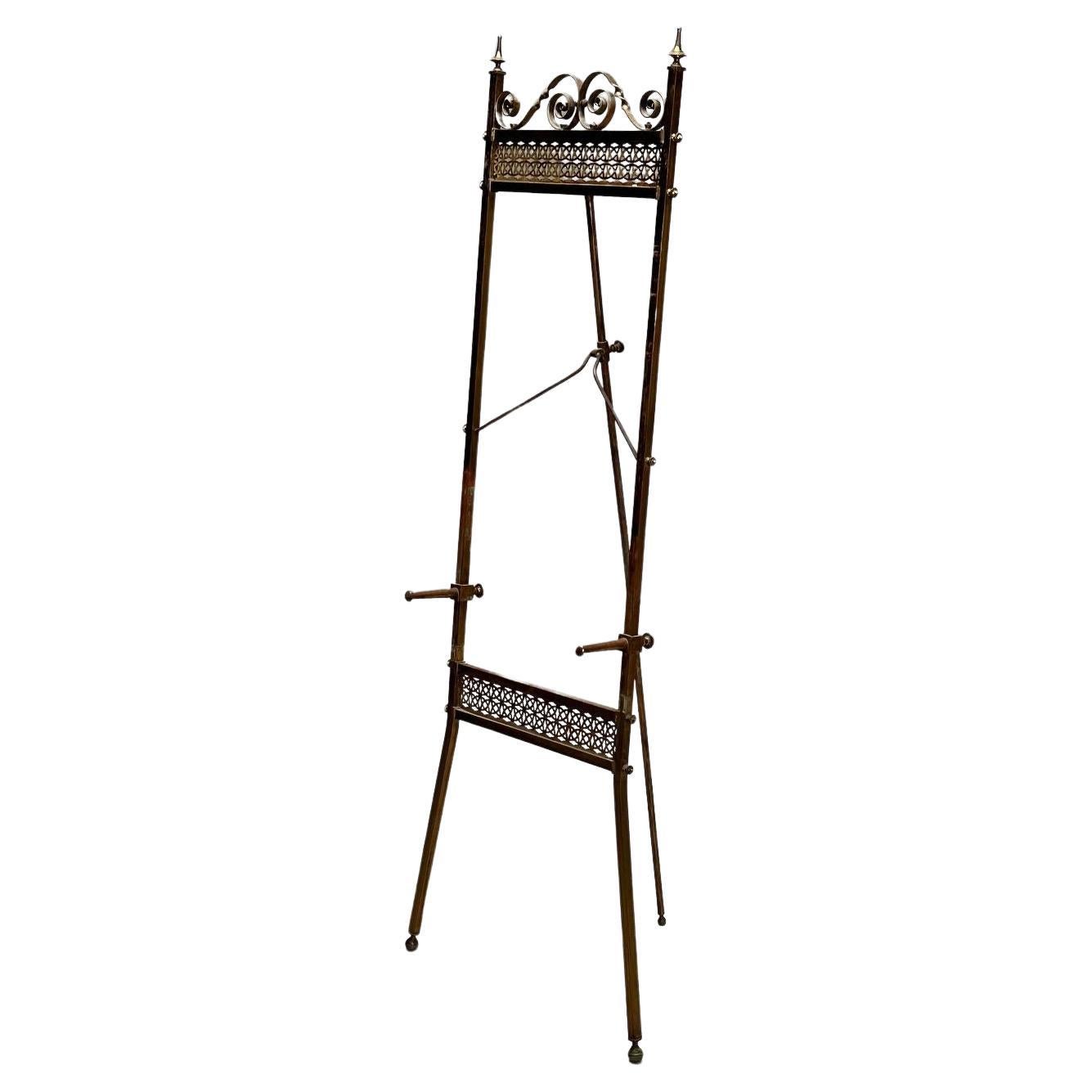 French Neoclassical, Antique Standing Easel, Bronze, France, 1940s For Sale
