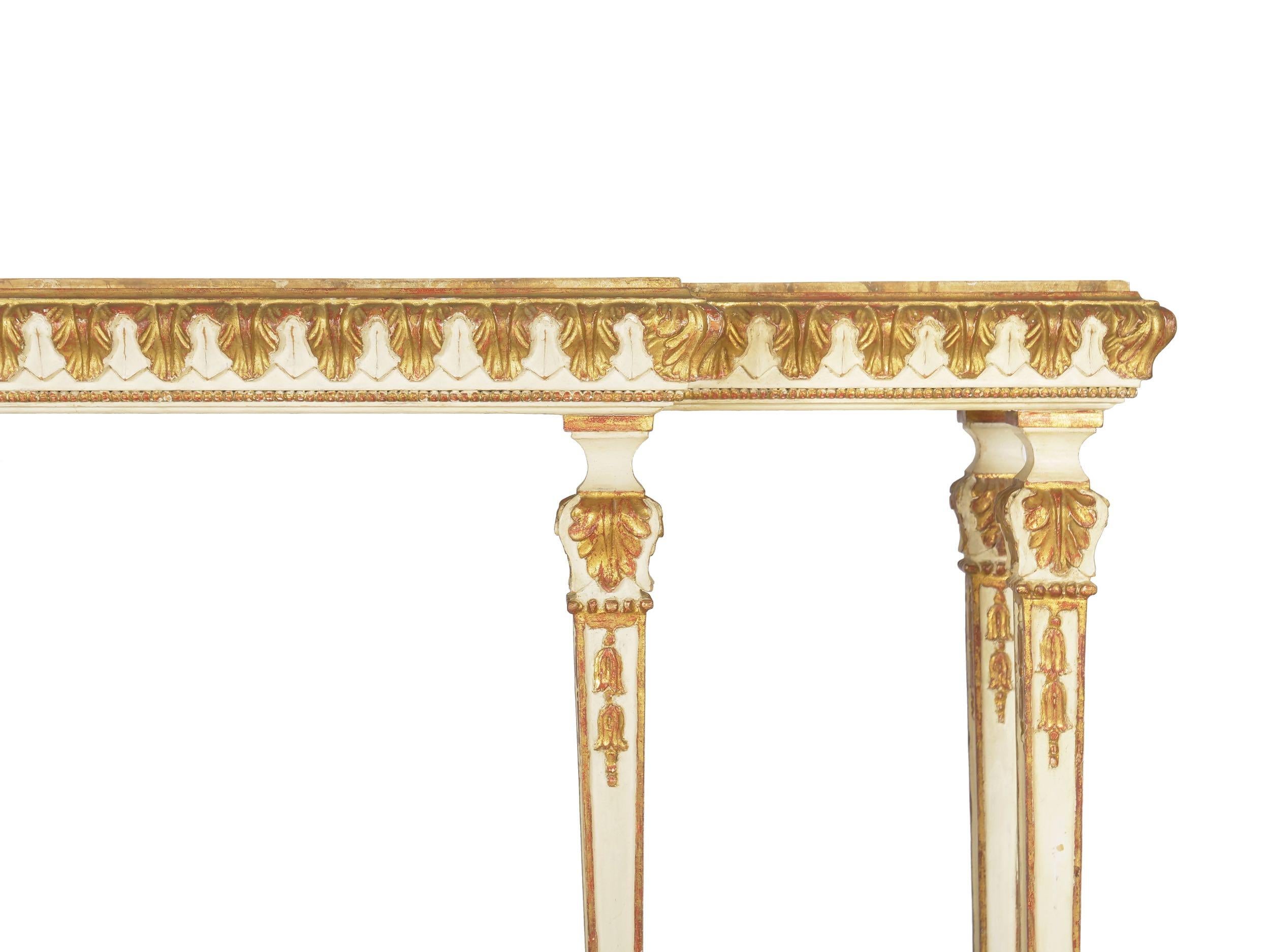 French Neoclassical Antique Style Painted Console Pier Table, 20th Century 7