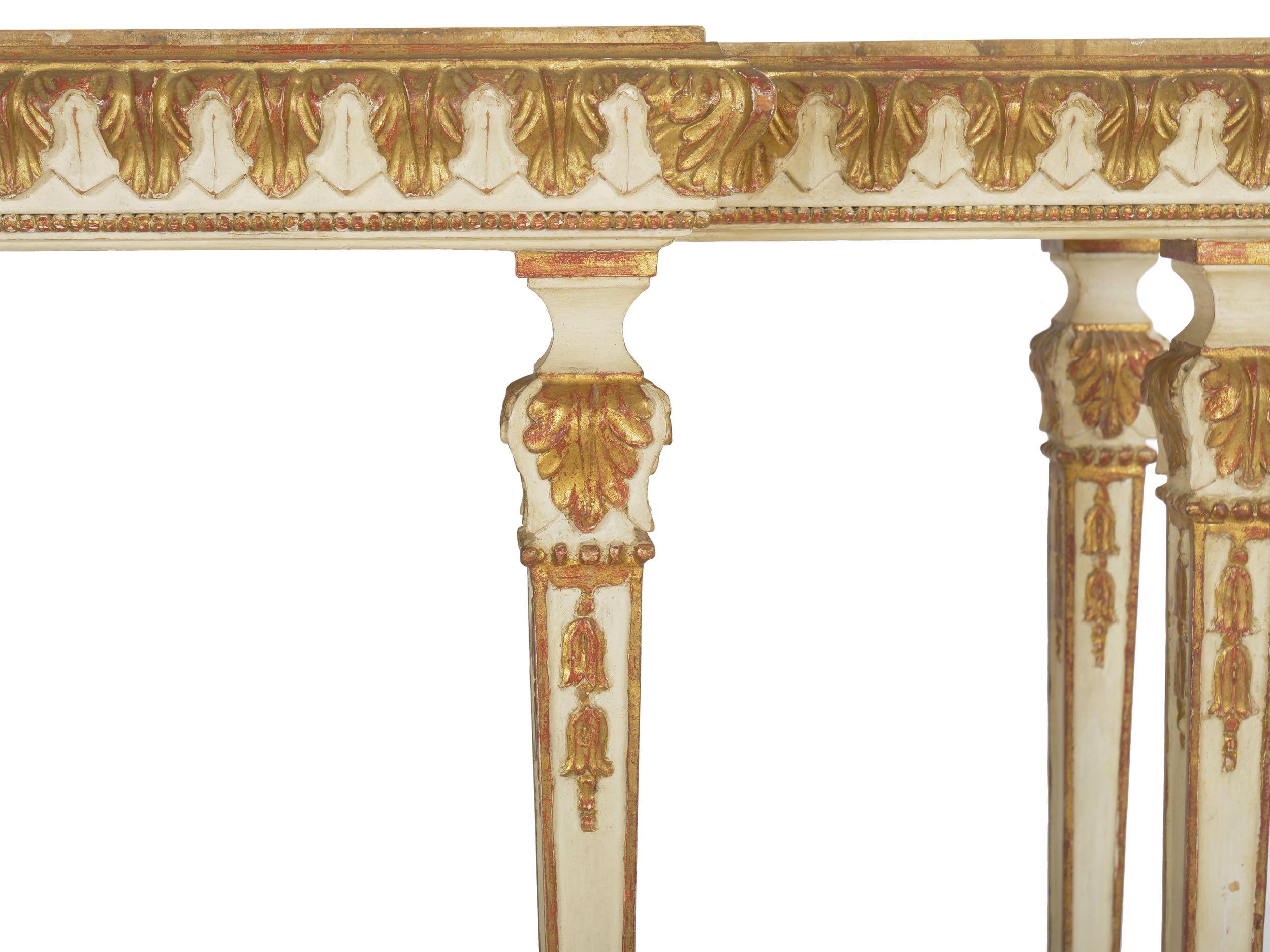 French Neoclassical Antique Style Painted Console Pier Table, 20th Century 11