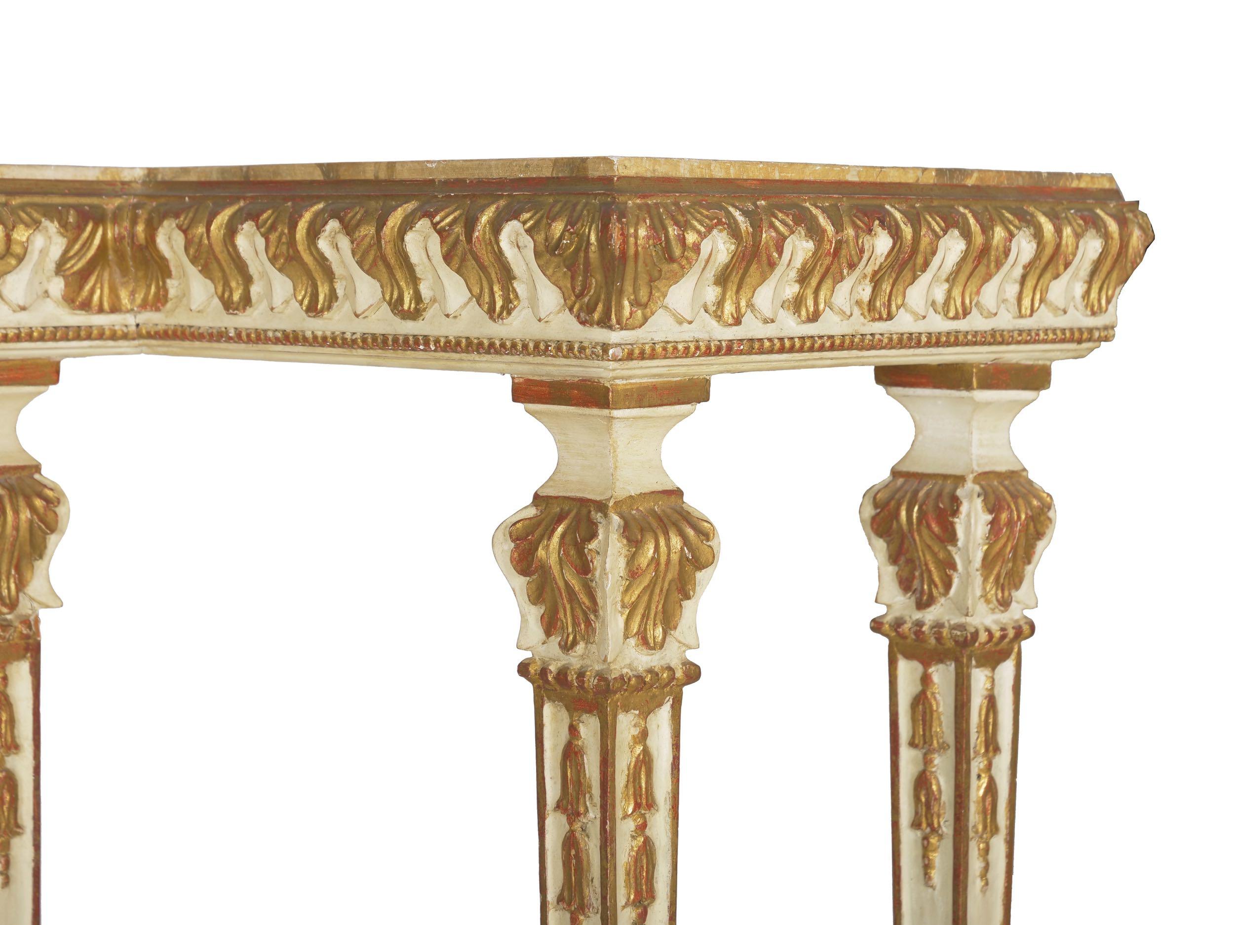 French Neoclassical Antique Style Painted Console Pier Table, 20th Century 12
