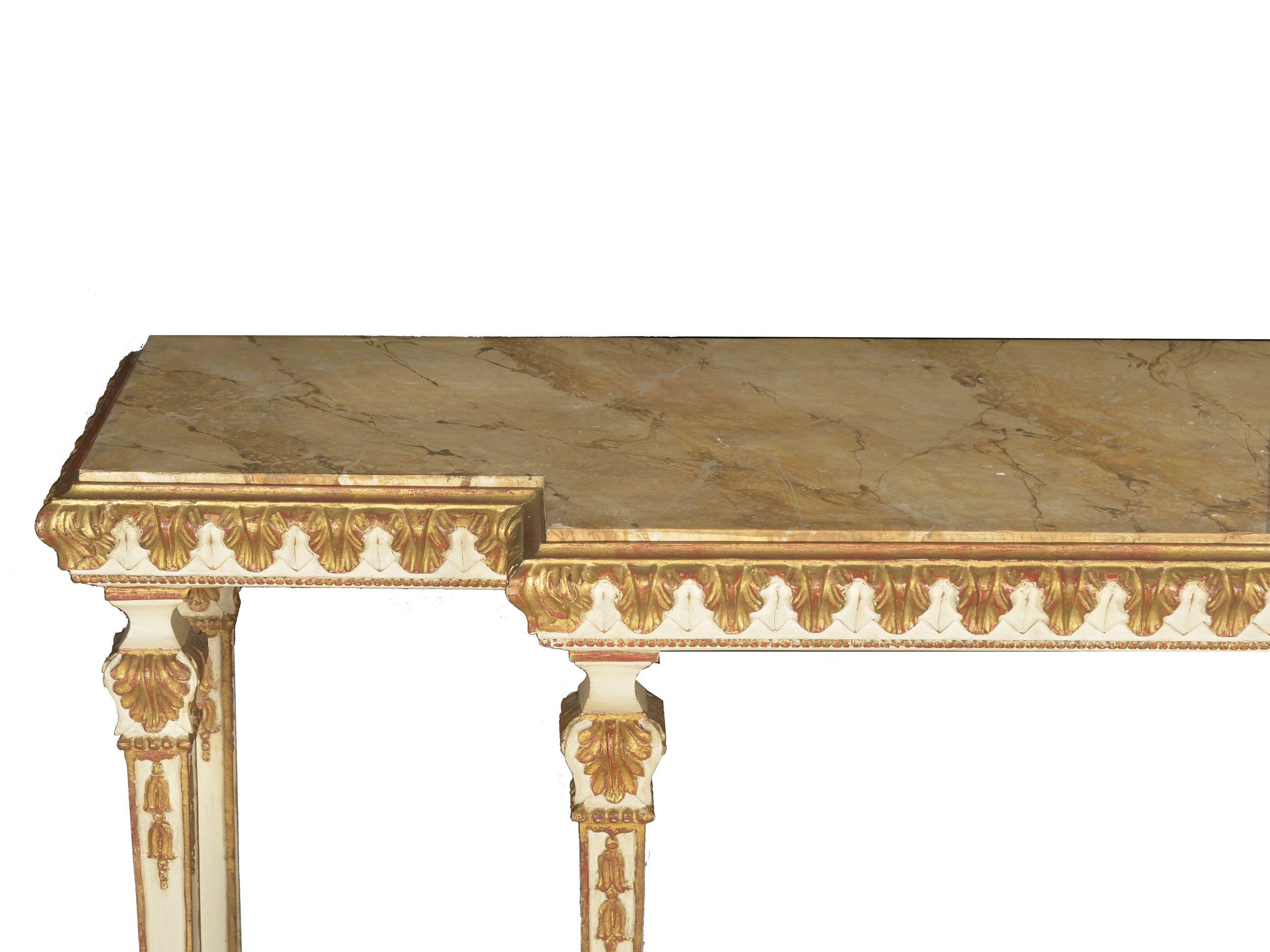 French Neoclassical Antique Style Painted Console Pier Table, 20th Century 3