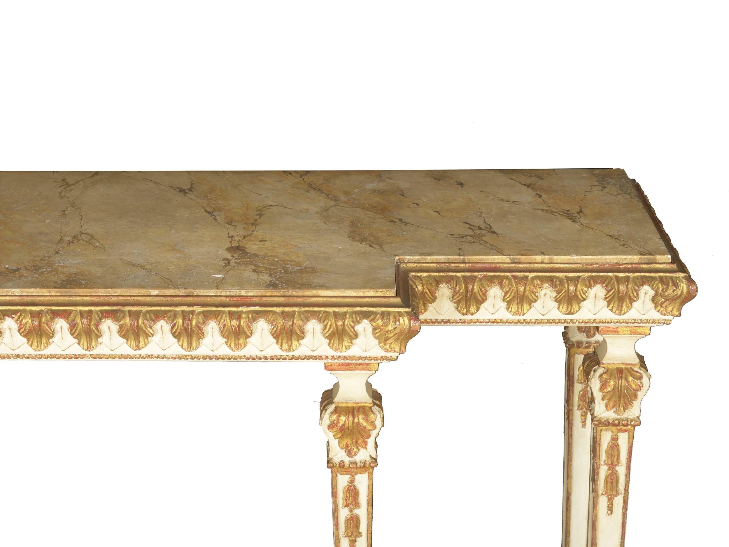 French Neoclassical Antique Style Painted Console Pier Table, 20th Century 5