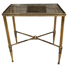 French Neoclassical Brass Side Table Style Maison Baguès