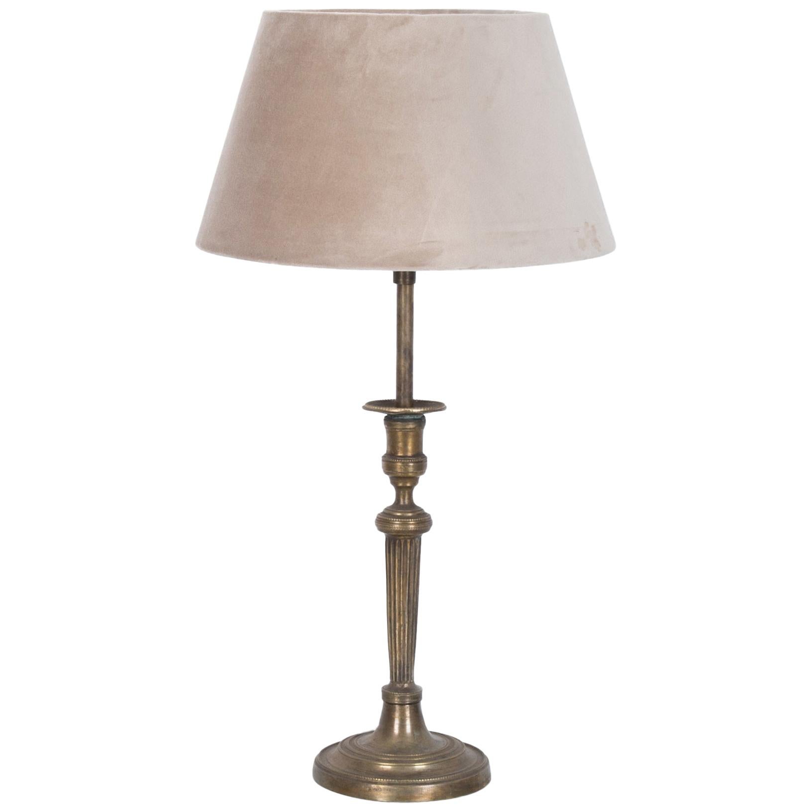 French Neoclassical Brass Table Lamp