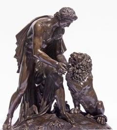 Bronzo neoclassico francese Di Androcles e il Leone