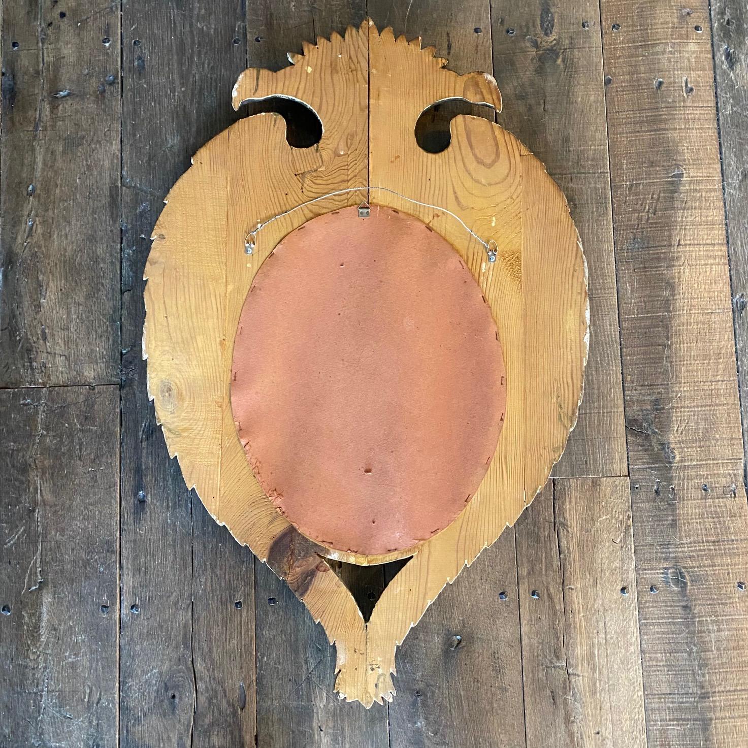  Miroir d'aigle à double tête néoclassique français en bois doré sculpté avec ailes en vente 5