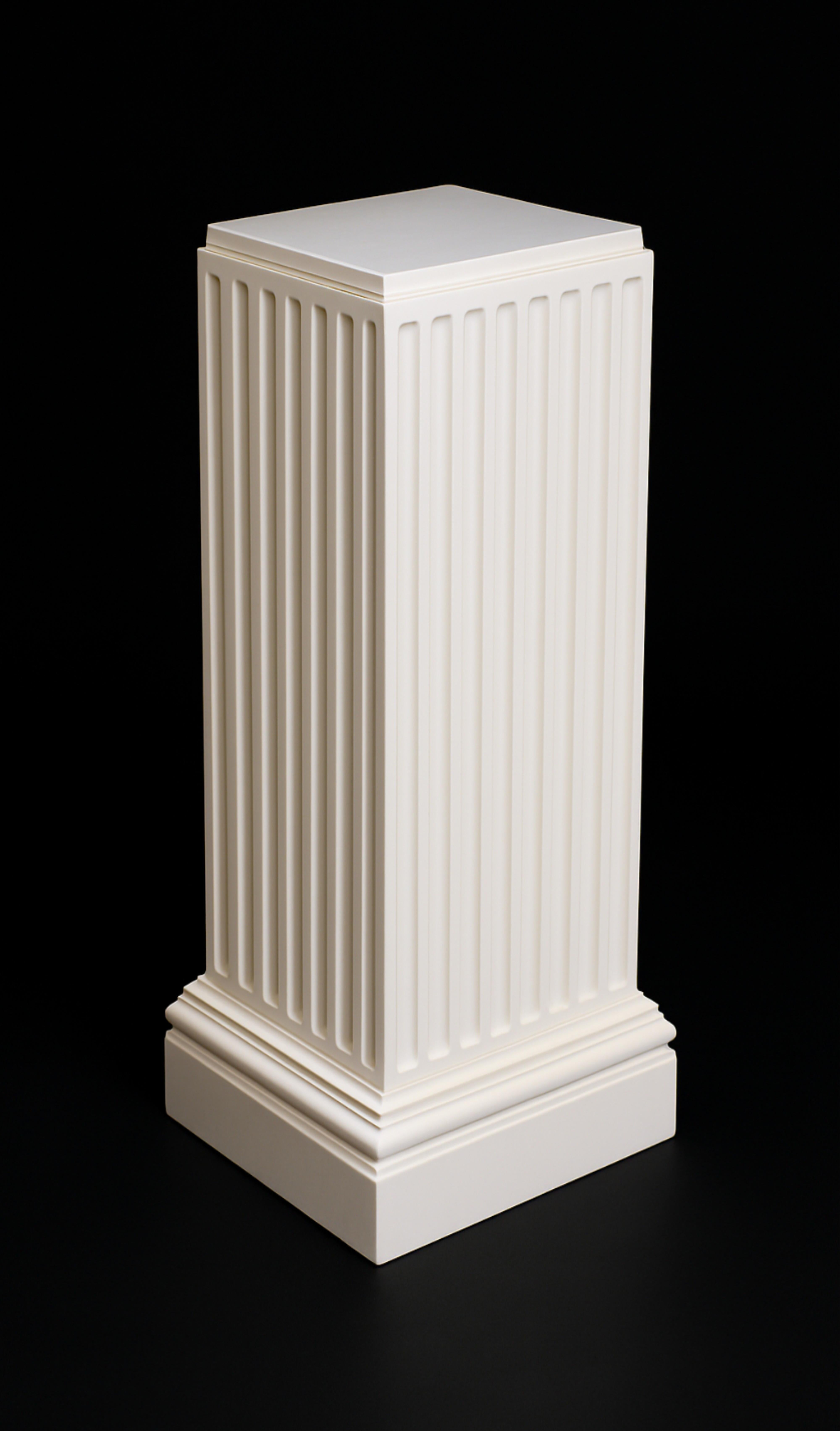 French Neoclassical Chestnut Off White Lacquer Columnn Pedestal In Good Condition For Sale In Lisbon, PT