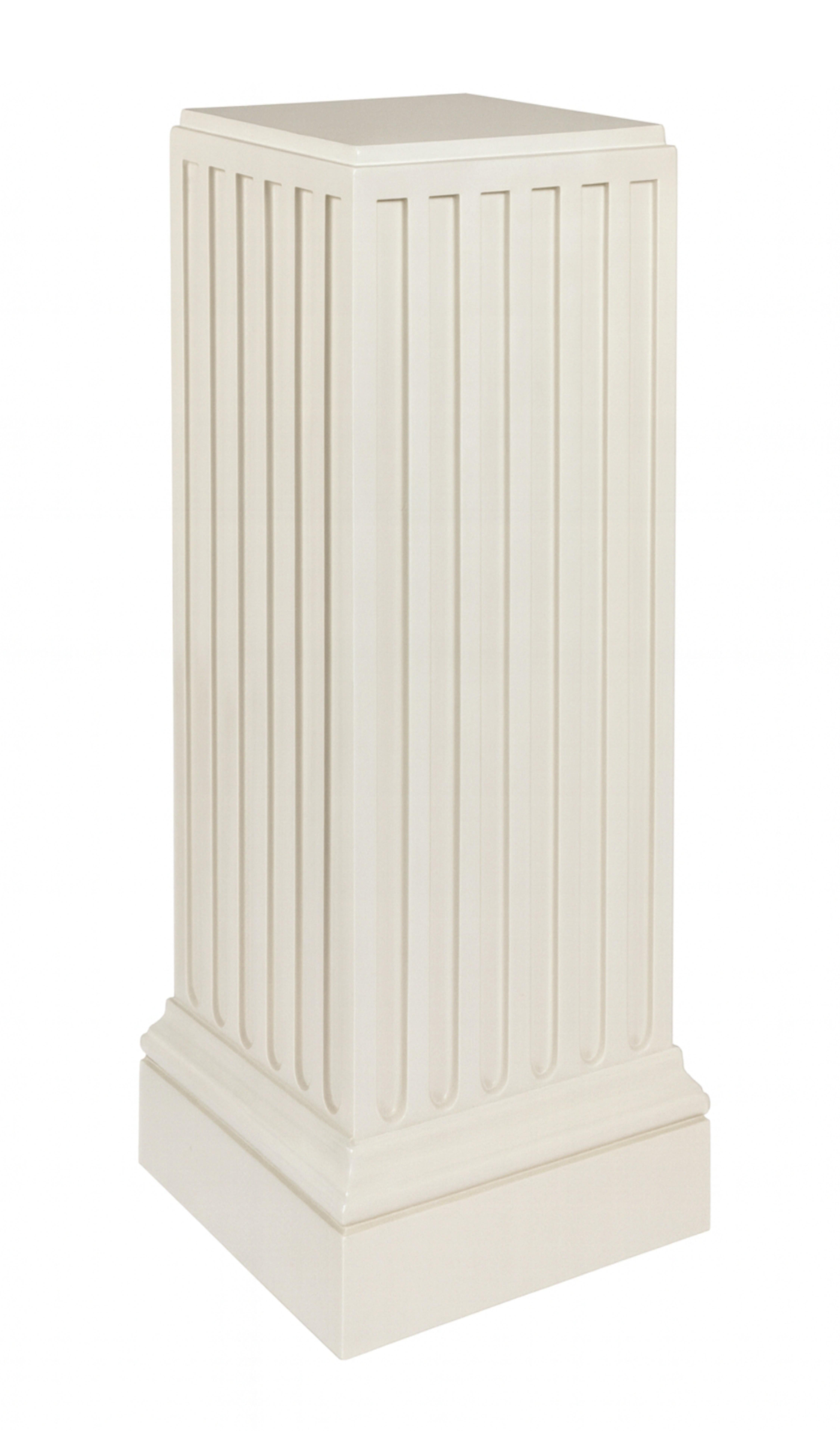 20th Century French Neoclassical Chestnut Off White Lacquer Columnn Pedestal For Sale