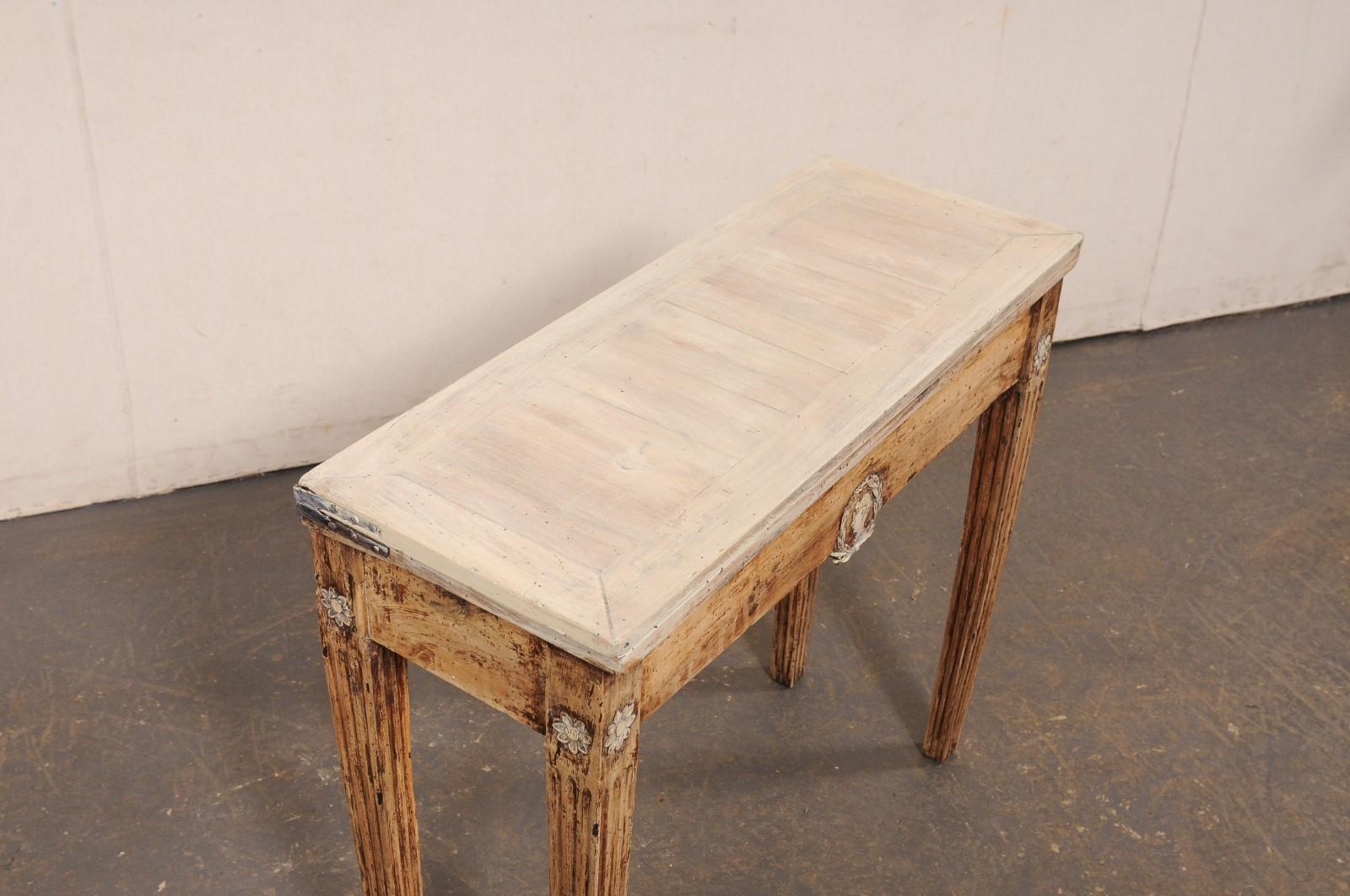 Wood French Neoclassical Console Table w/Expandable-Top that Doubles, 19th C. For Sale