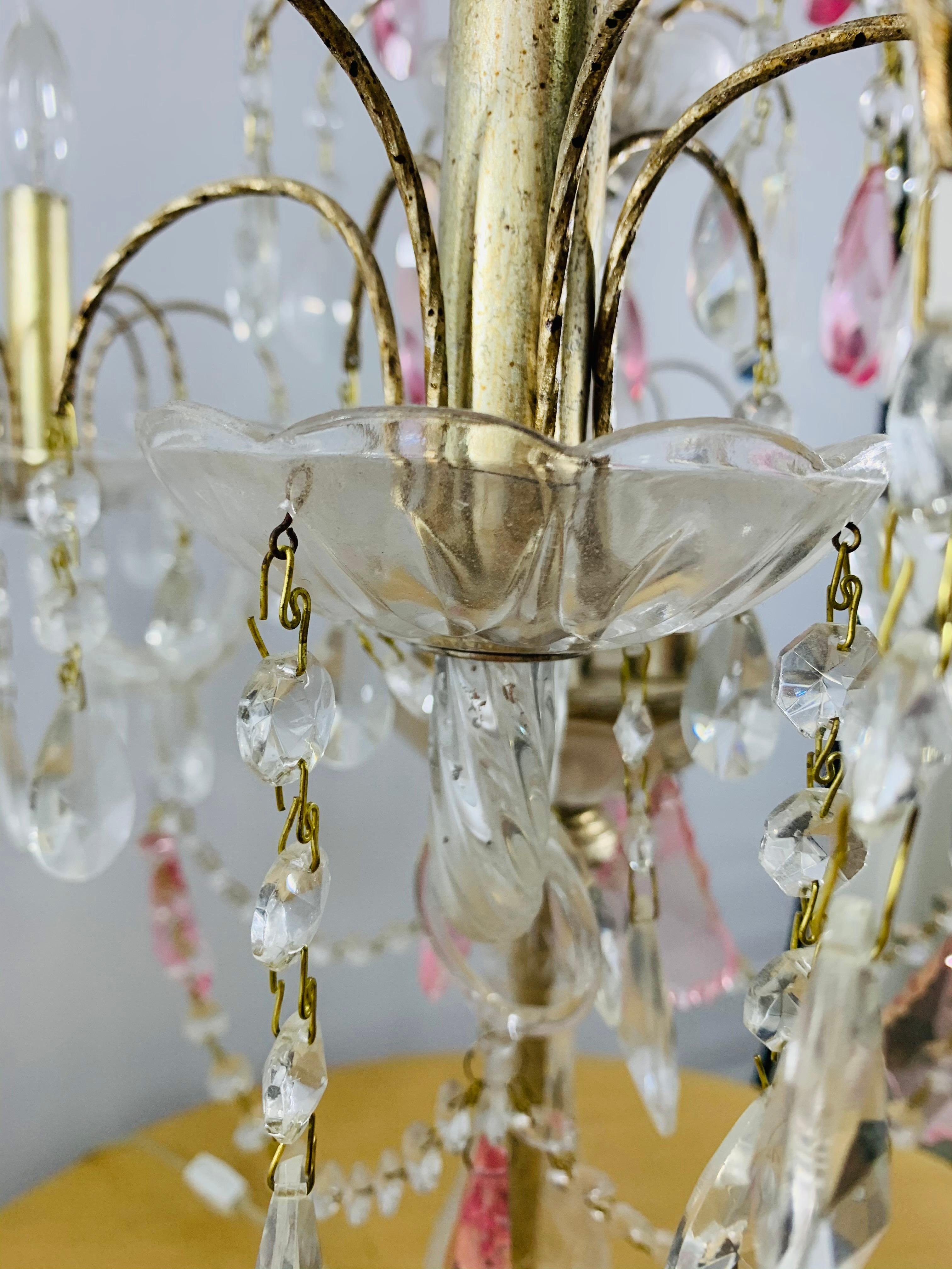 Girandola o lampada da tavolo francese in cristallo tagliato neoclassico in vendita 3