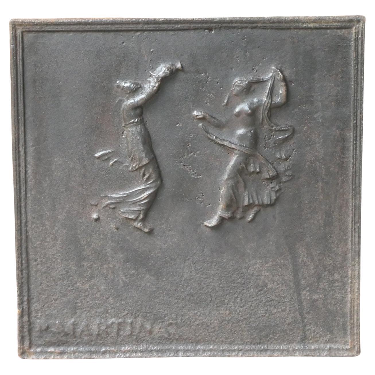 French Neoclassical 'Dancers' Fireback / Backsplash, 18th - 19th Century